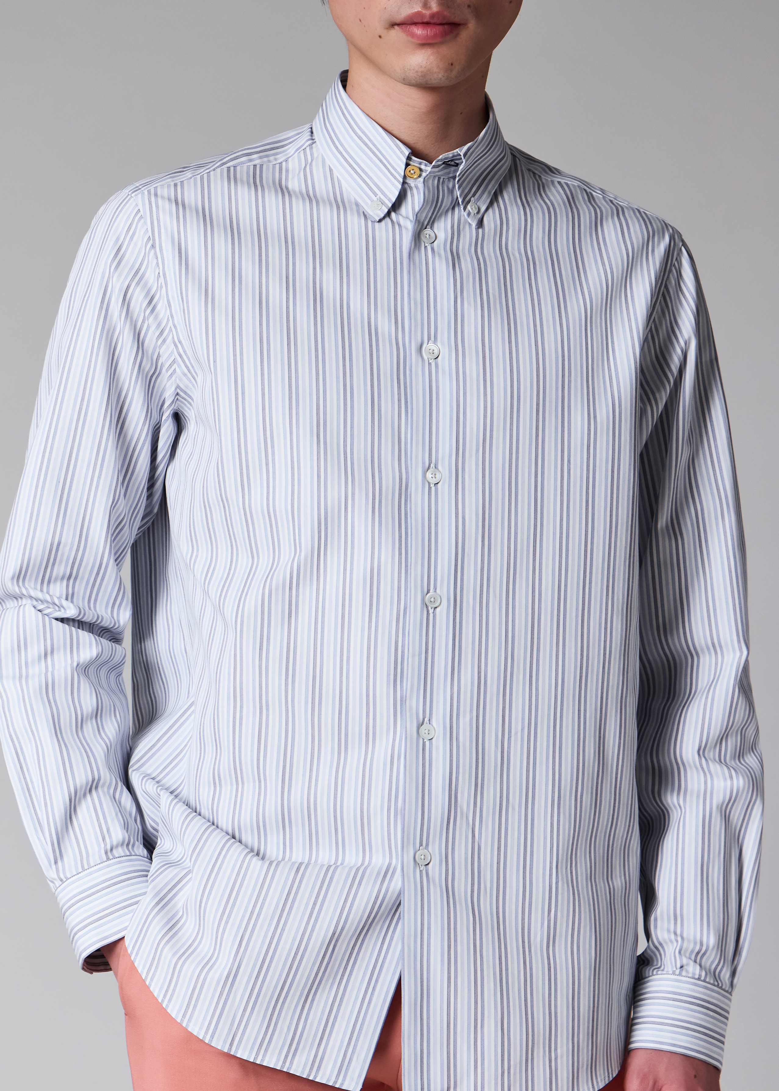 Classic-Fit Blue Stripe Cotton Button-Down Shirt