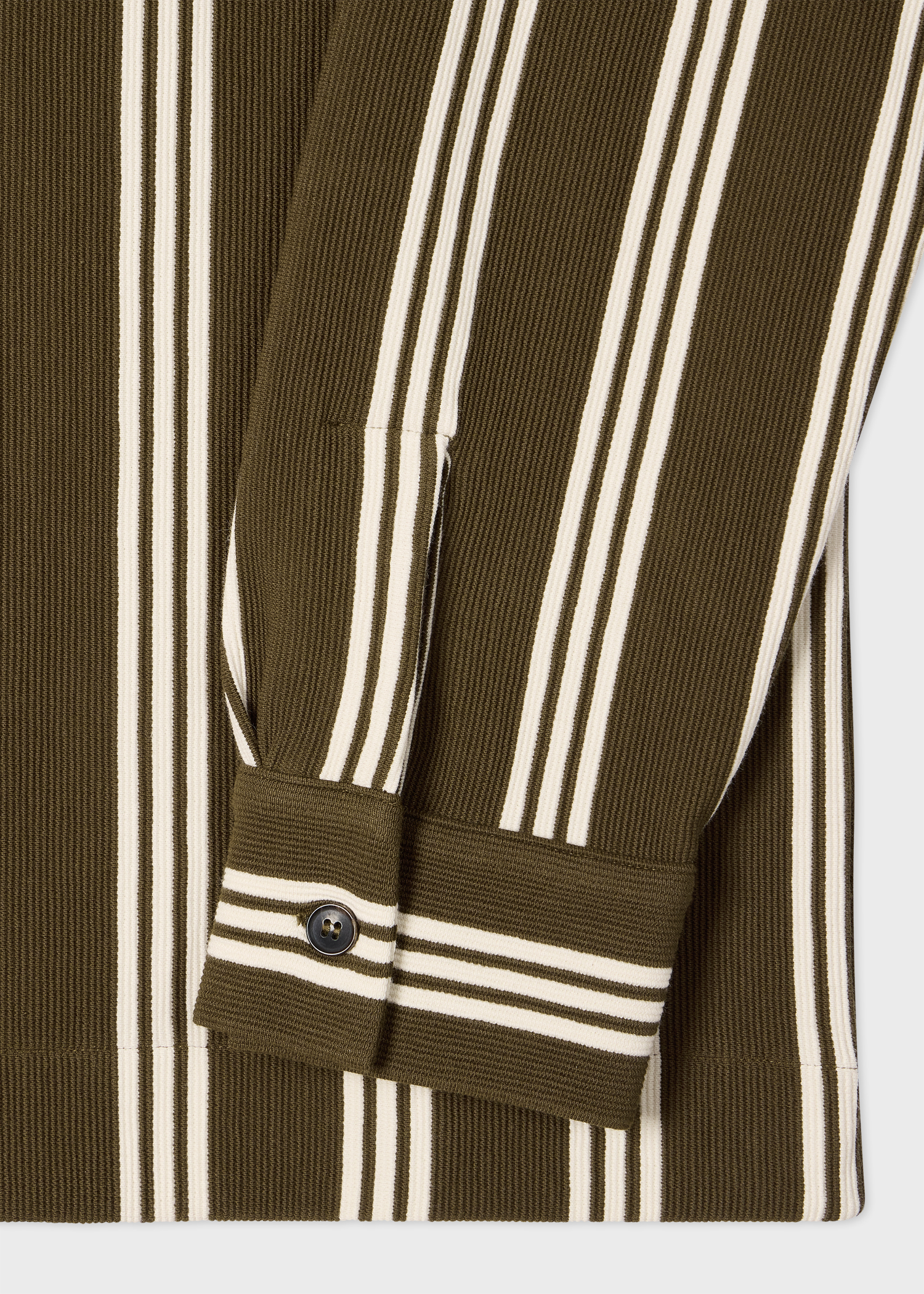 Khaki Cotton-Blend Jersey Stripe Shirt