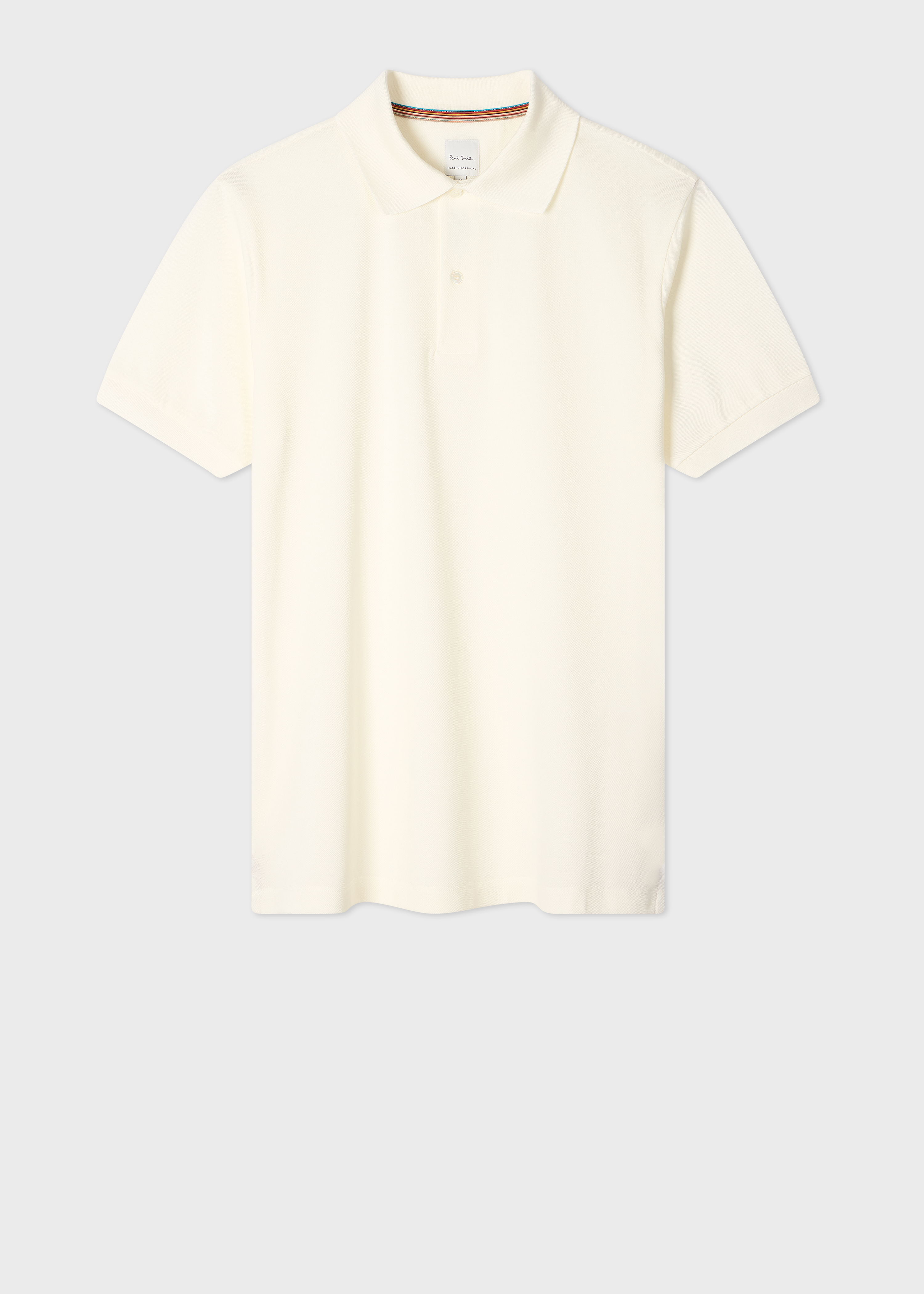 White Polo Shirt with Embroidered 'Rabbit' Placket