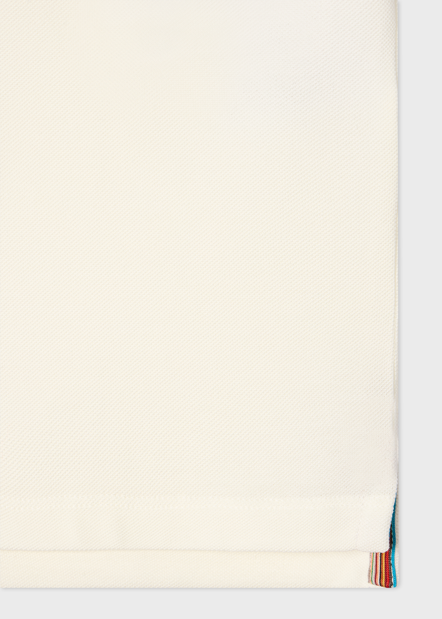 White Polo Shirt with Embroidered 'Rabbit' Placket