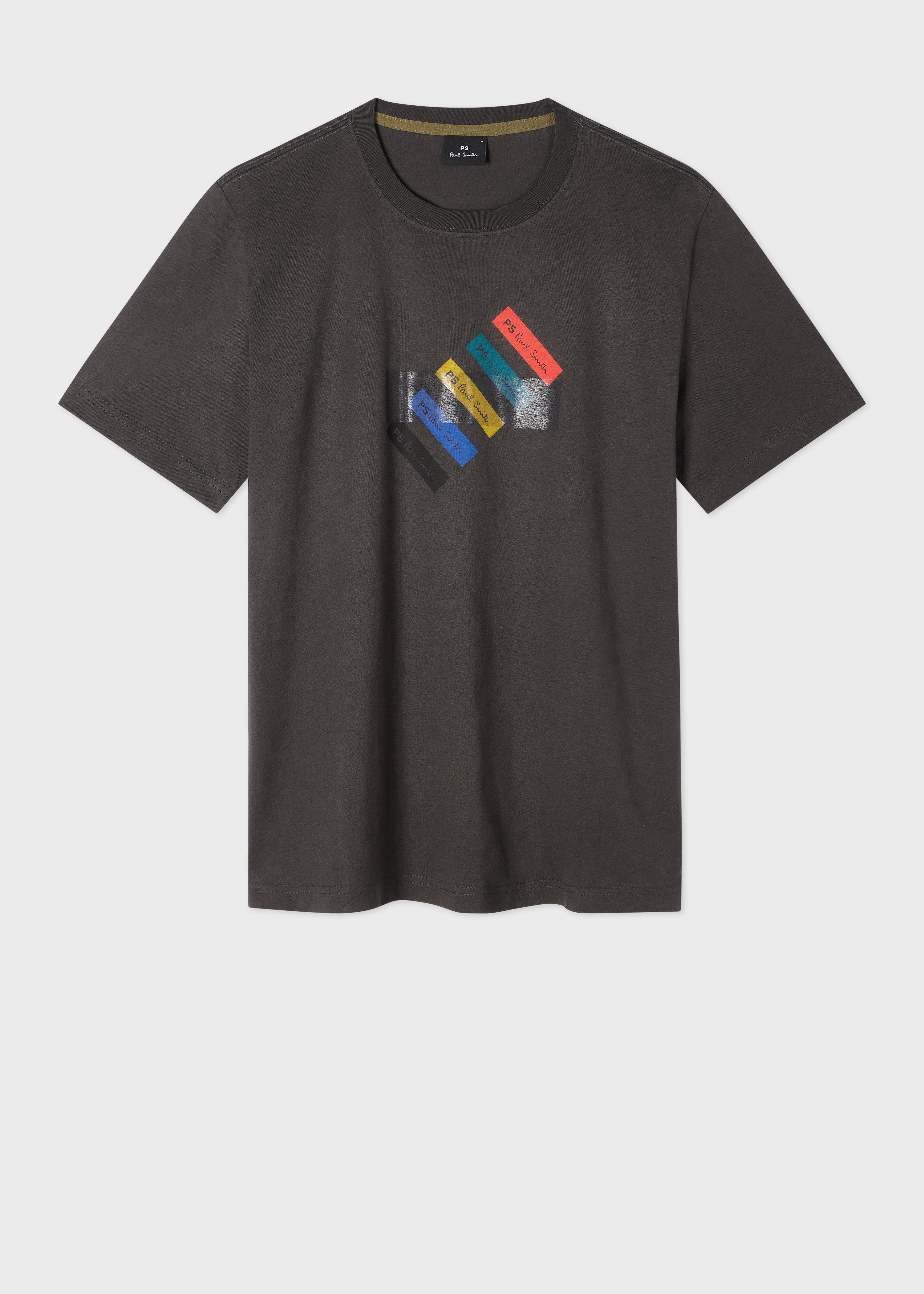 Dark Grey 'Barcode' Print T-Shirt
