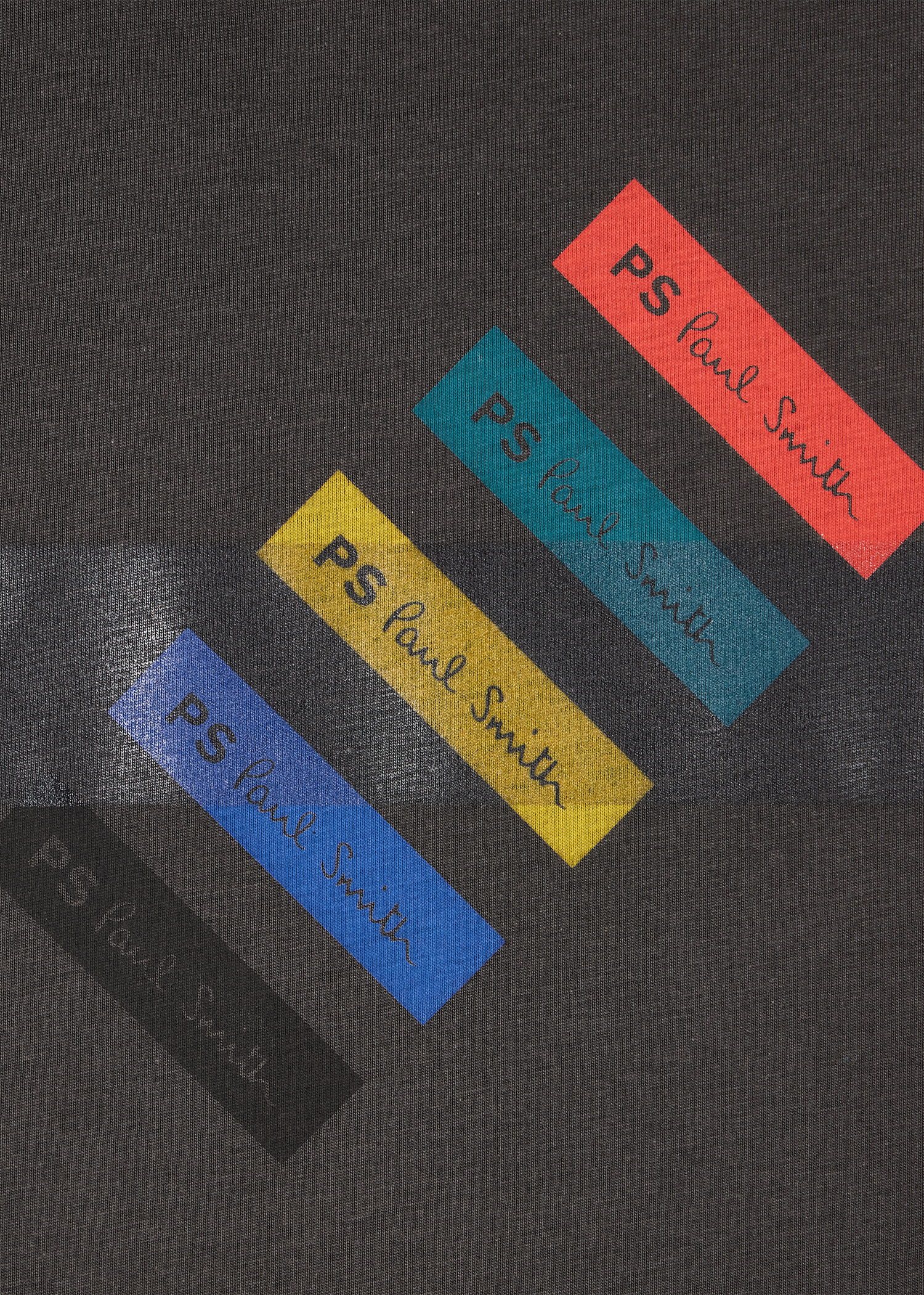 Dark Grey 'Barcode' Print T-Shirt