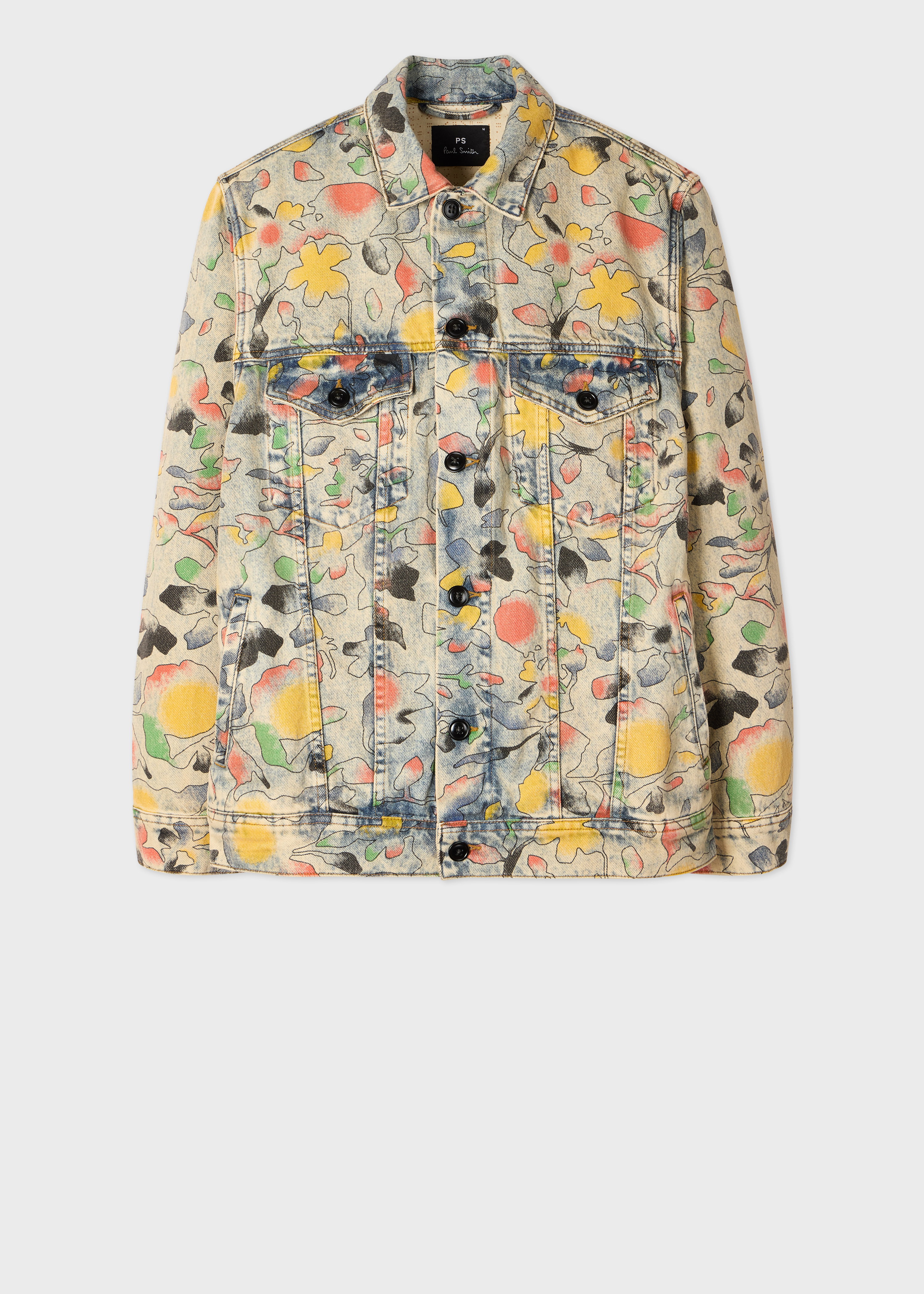 'Good Fortune Floral' Print Denim Jacket