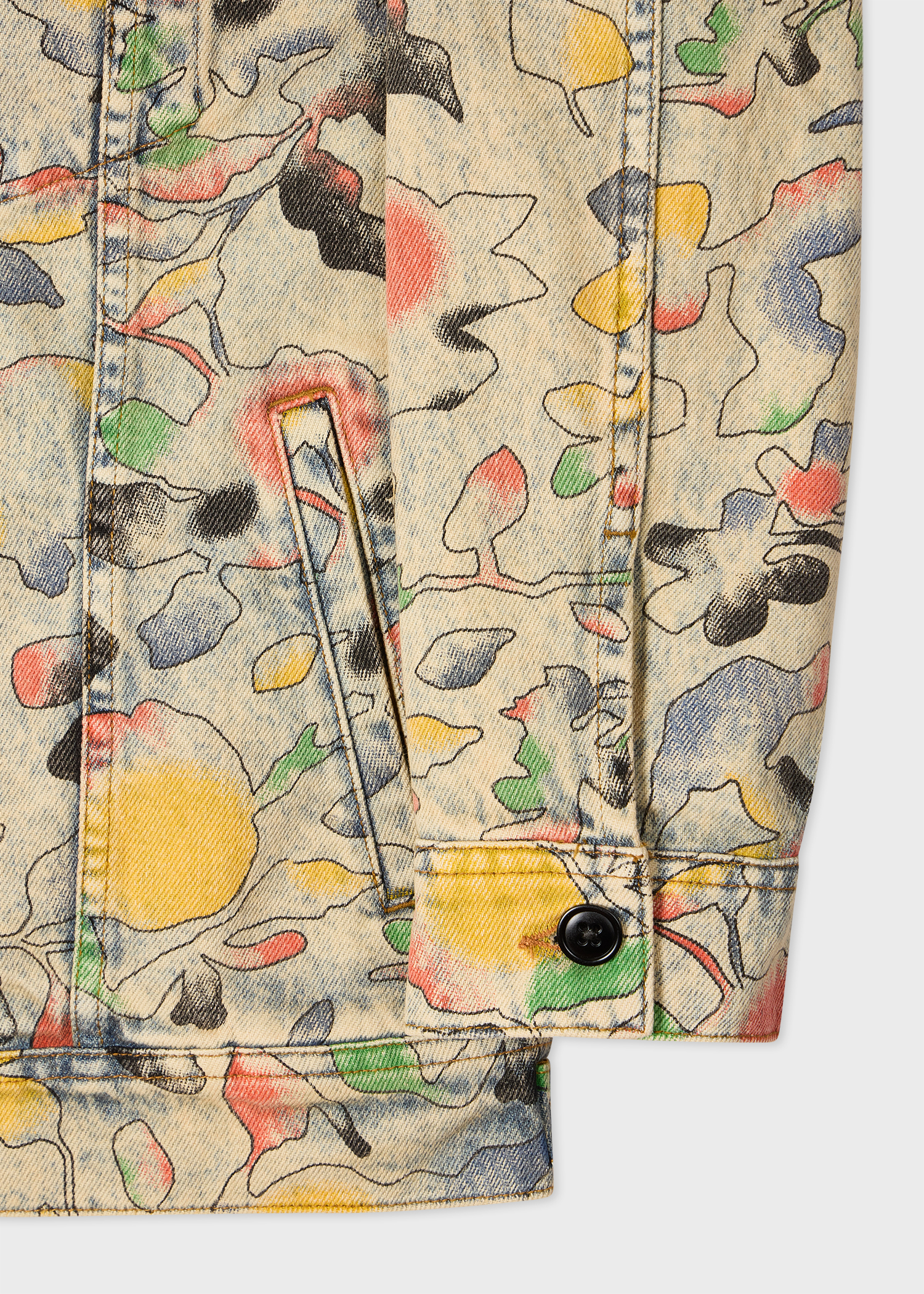 'Good Fortune Floral' Print Denim Jacket