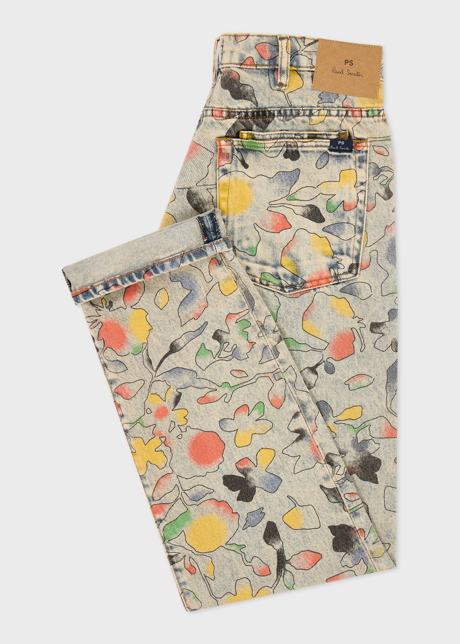 Relaxed Tapered-Fit 'Good Fortune Floral' Print Jeans