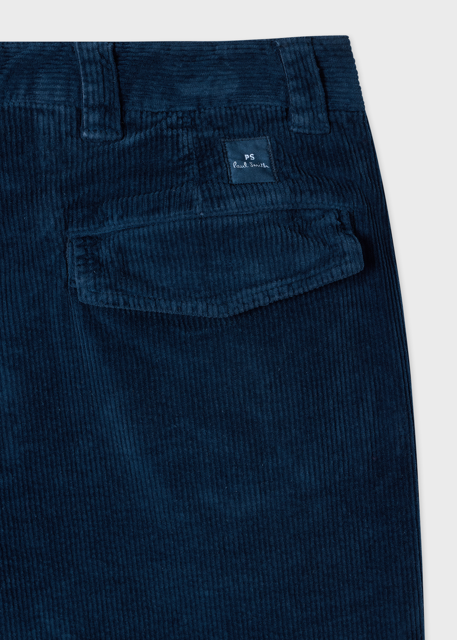 Relaxed-Fit Dark Blue Corduroy Trousers