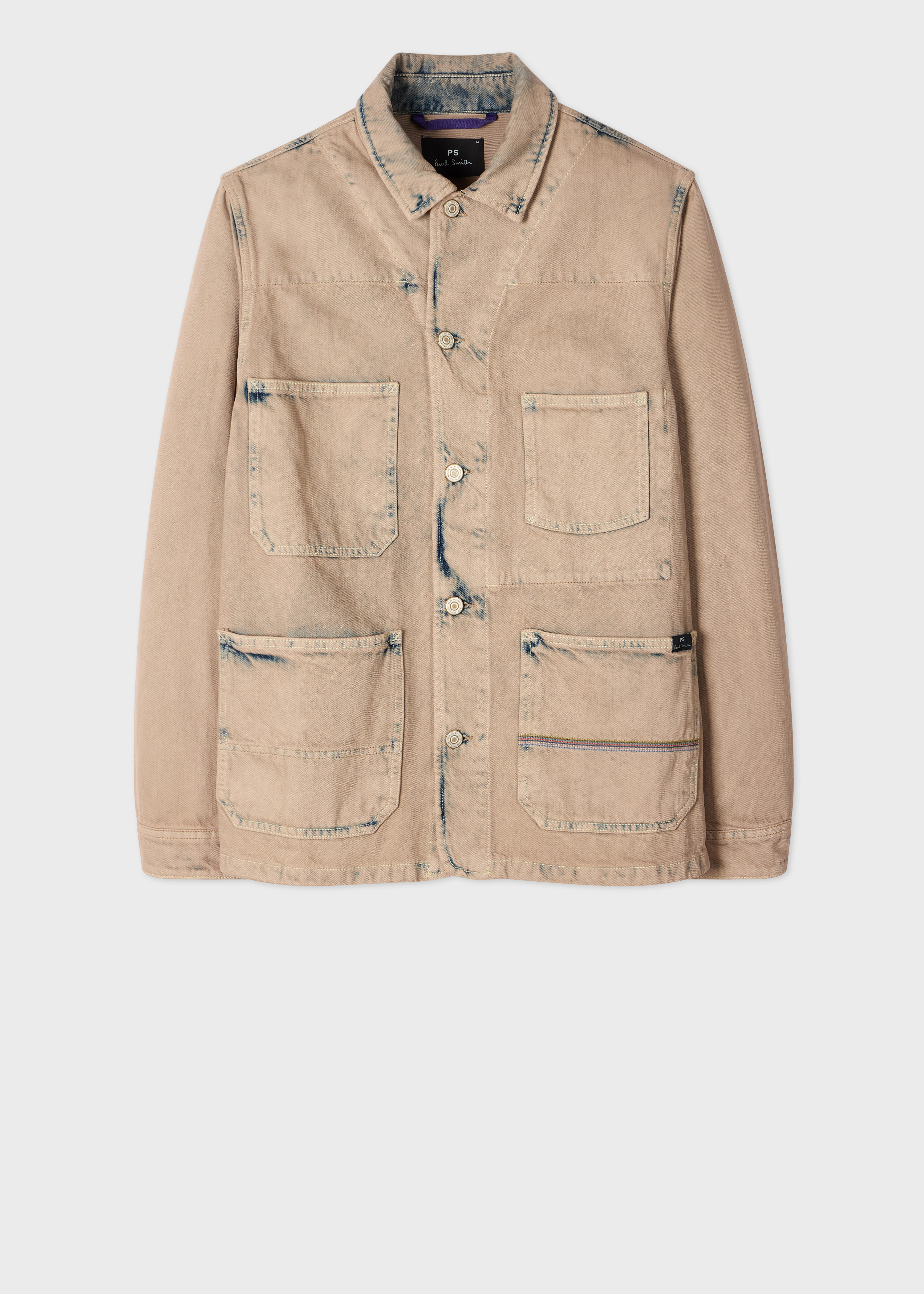 Bleach-Wash Denim Work Jacket