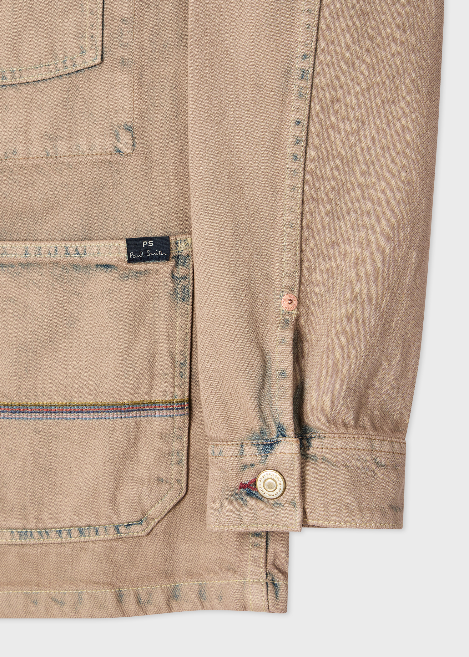 Bleach-Wash Denim Work Jacket