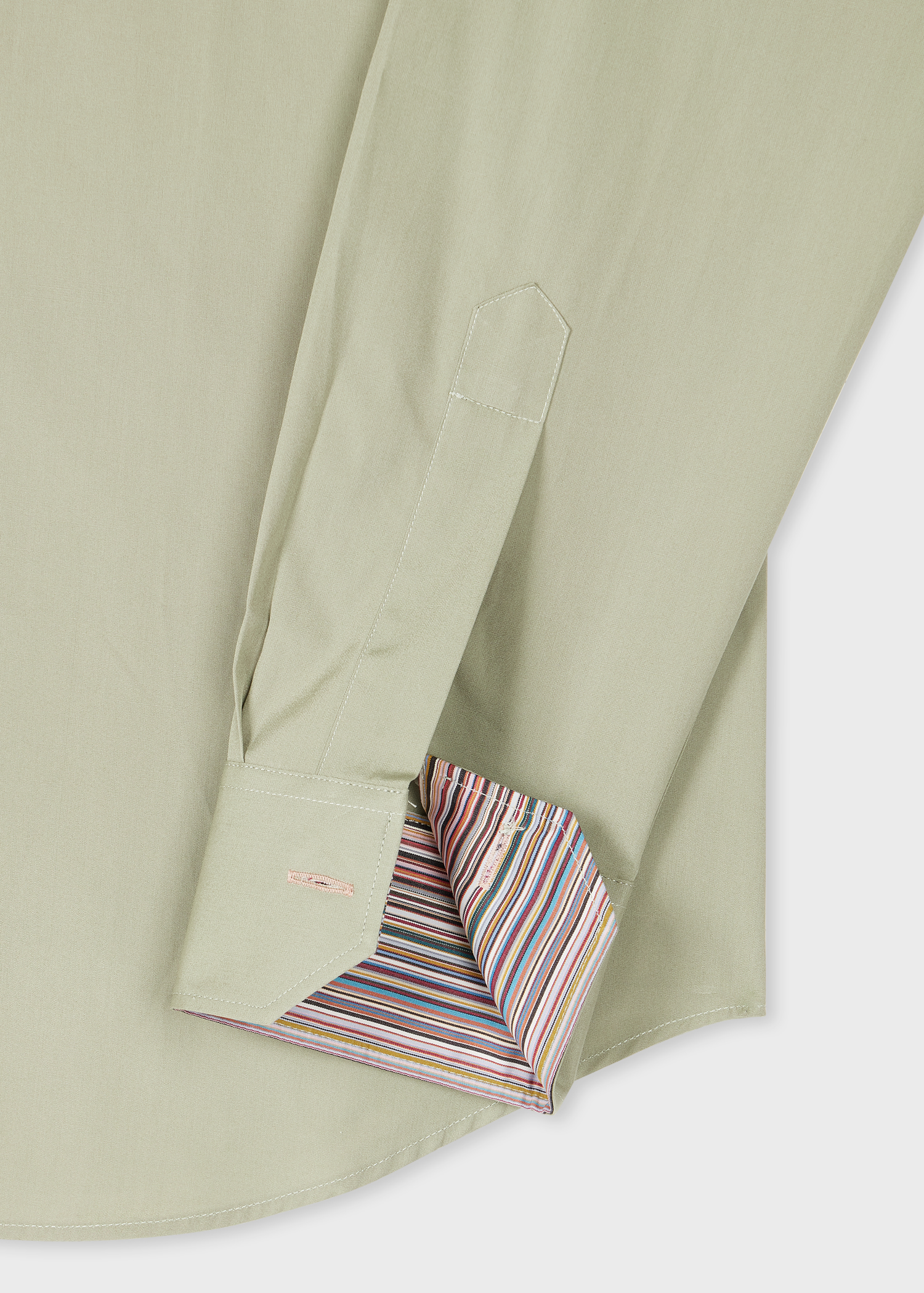 Tailored-Fit Soft Green Cotton Shirt