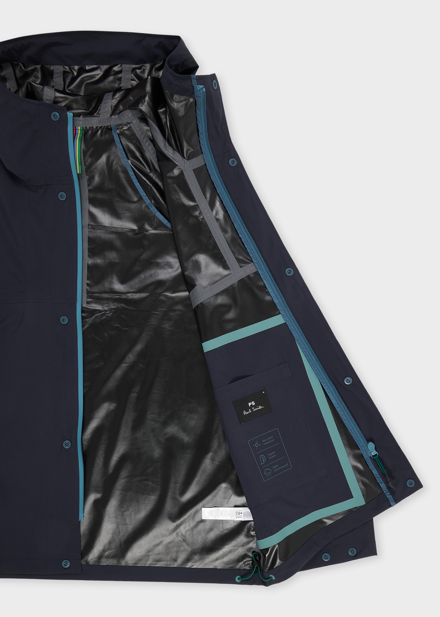 Navy Recycled-Polyester Hooded Jacket