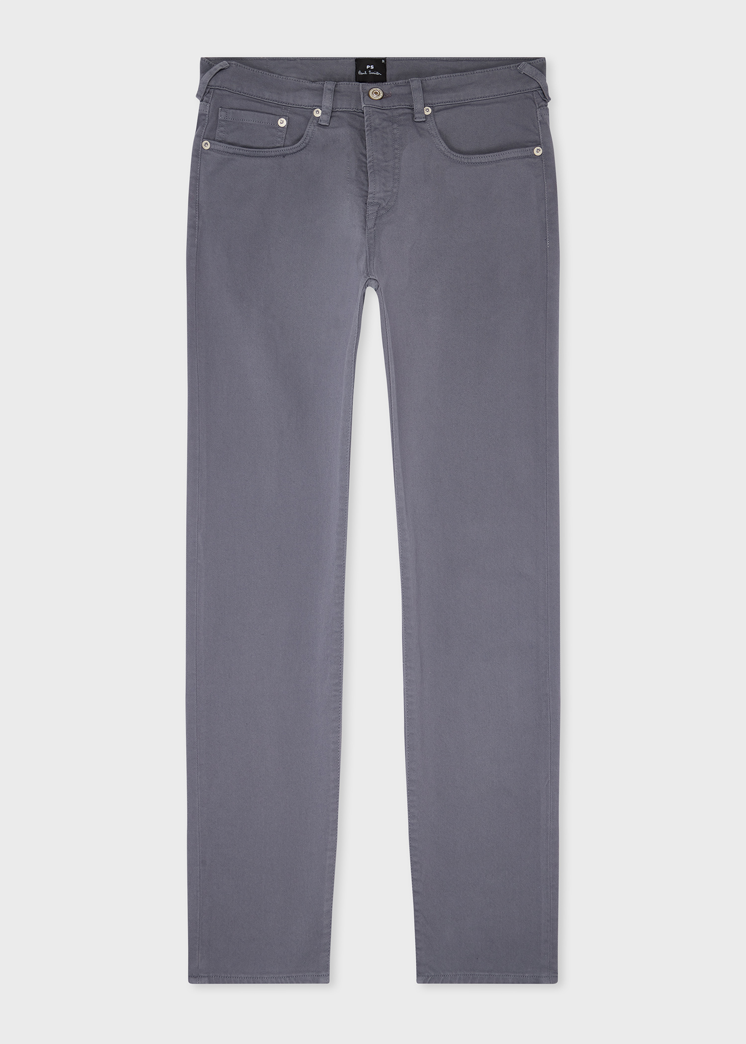 Tapered-Fit Mid Grey Garment-Dyed Organic Cotton-Stretch Jeans