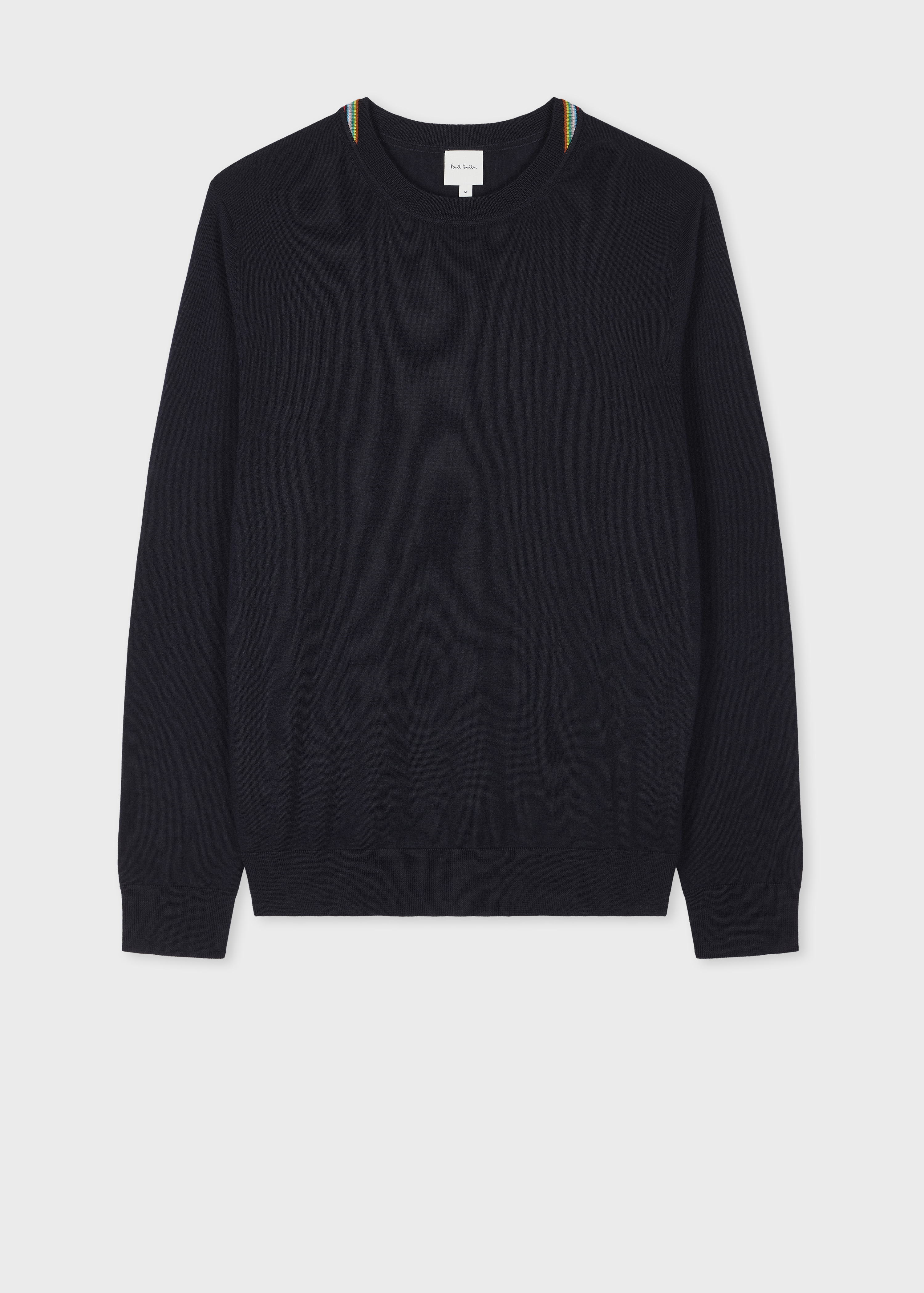 Navy Washable Wool 'Signature Stripe' Collar Sweater