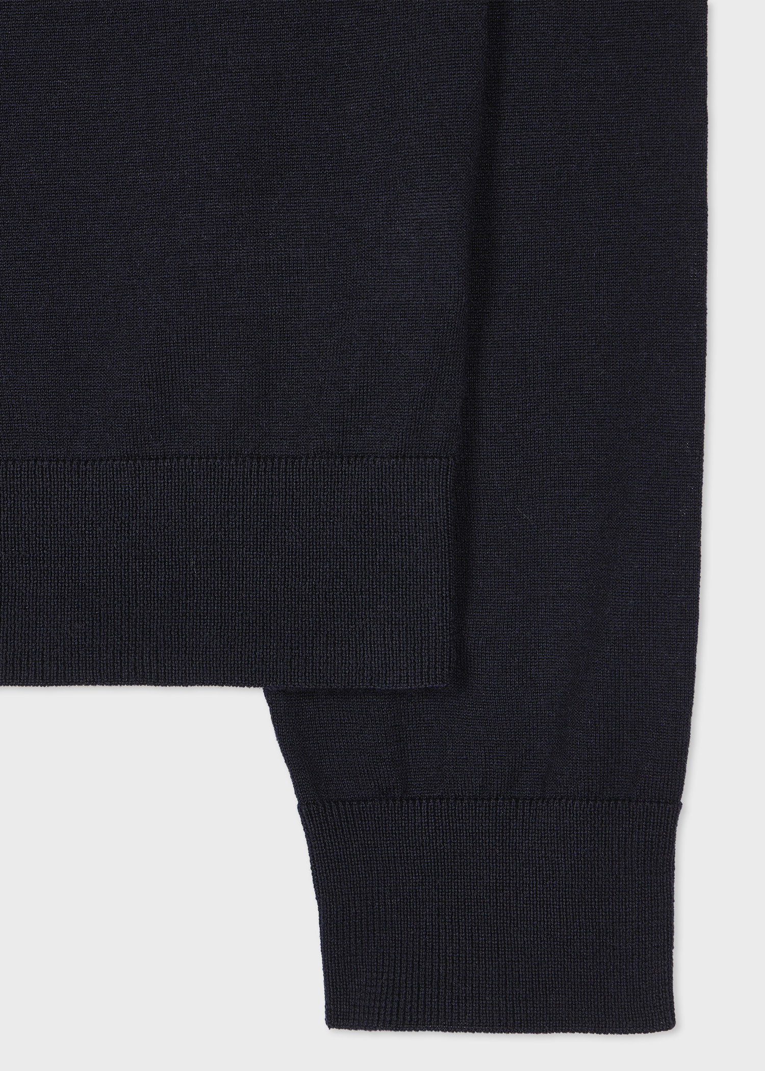 Navy Washable Wool 'Signature Stripe' Collar Sweater