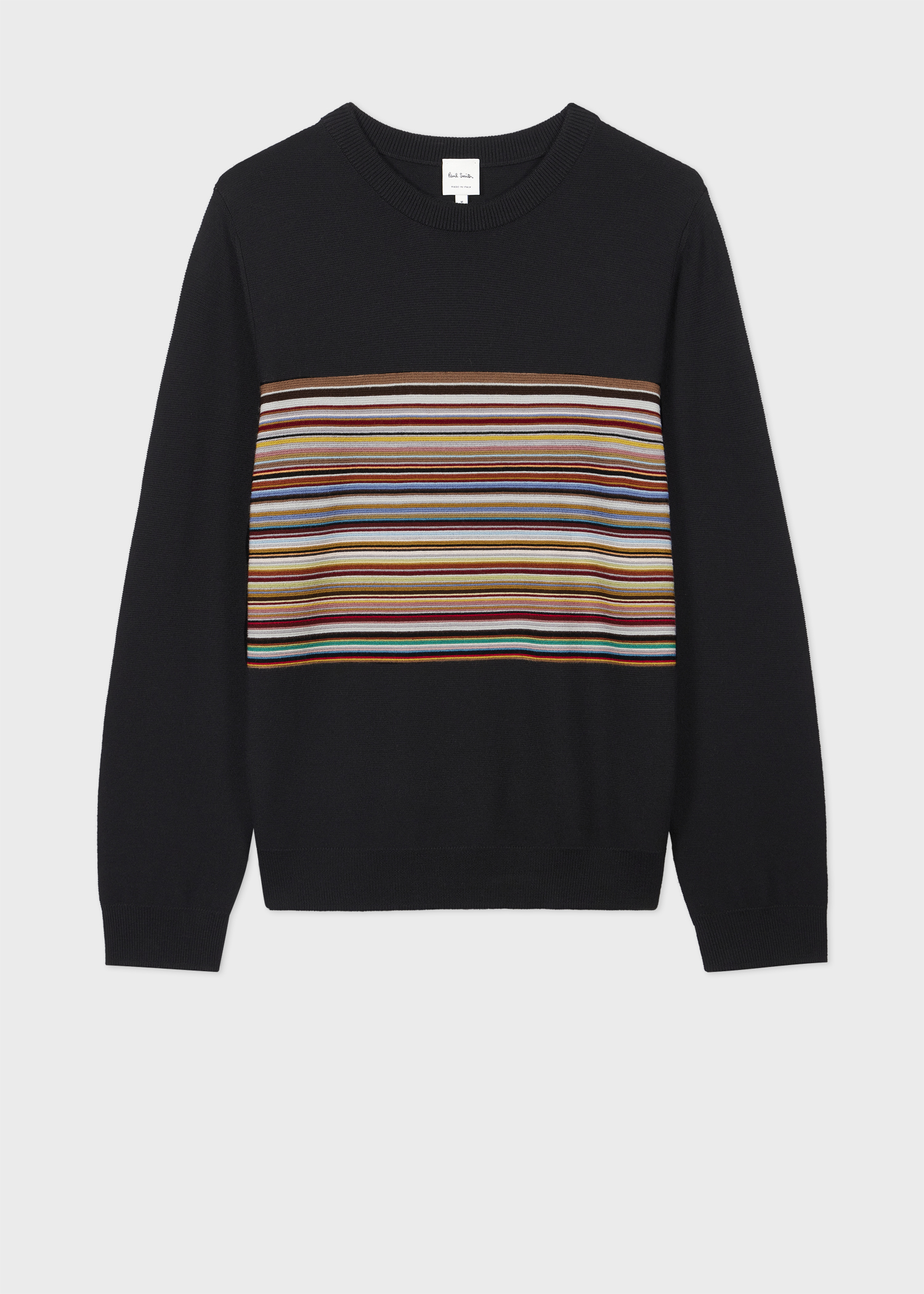 Black 'Signature Stripe' Block Wool Sweater
