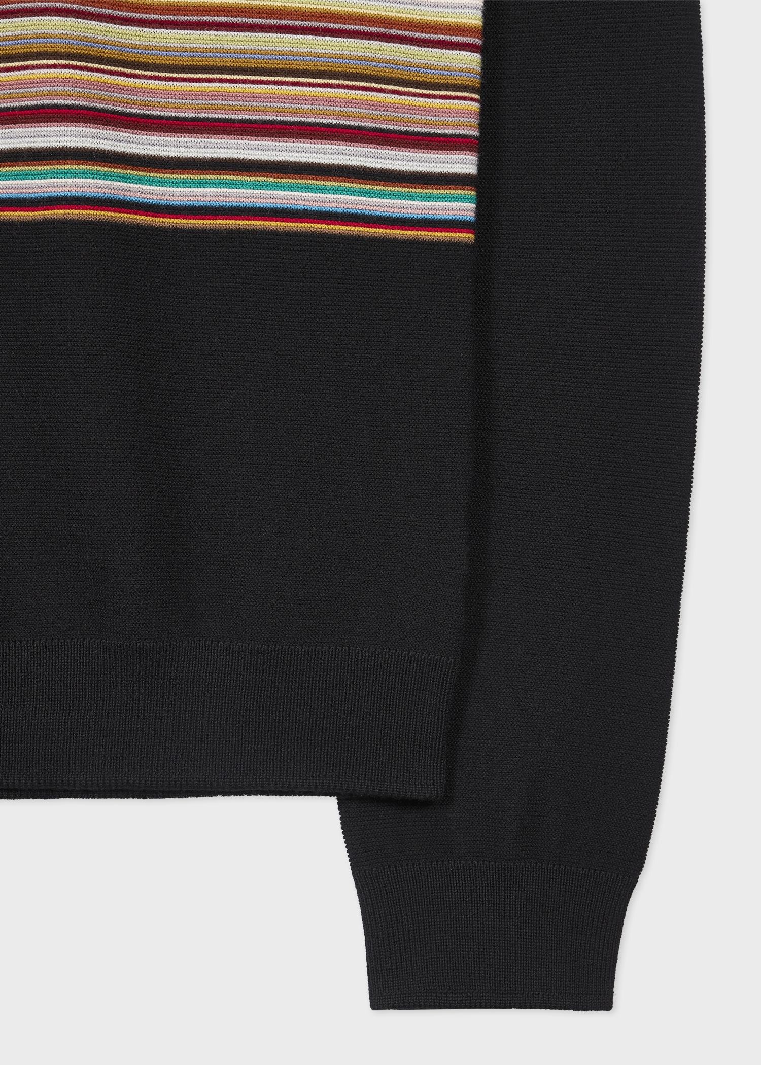 Black 'Signature Stripe' Block Wool Sweater