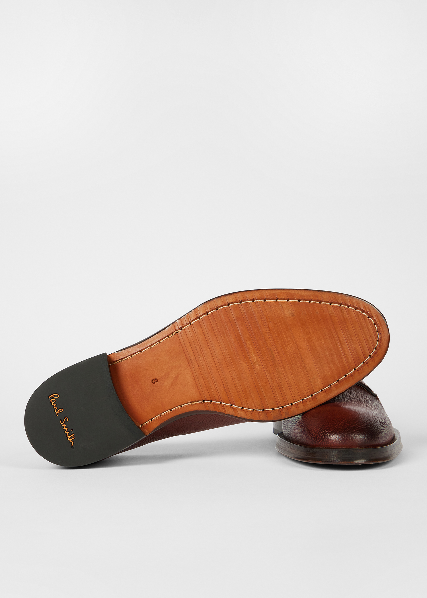 Brown Grained Leather 'Jason' Shoes