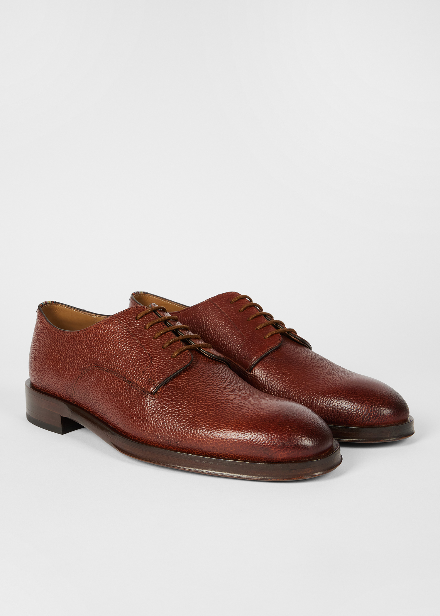 Brown Grained Leather 'Jason' Shoes