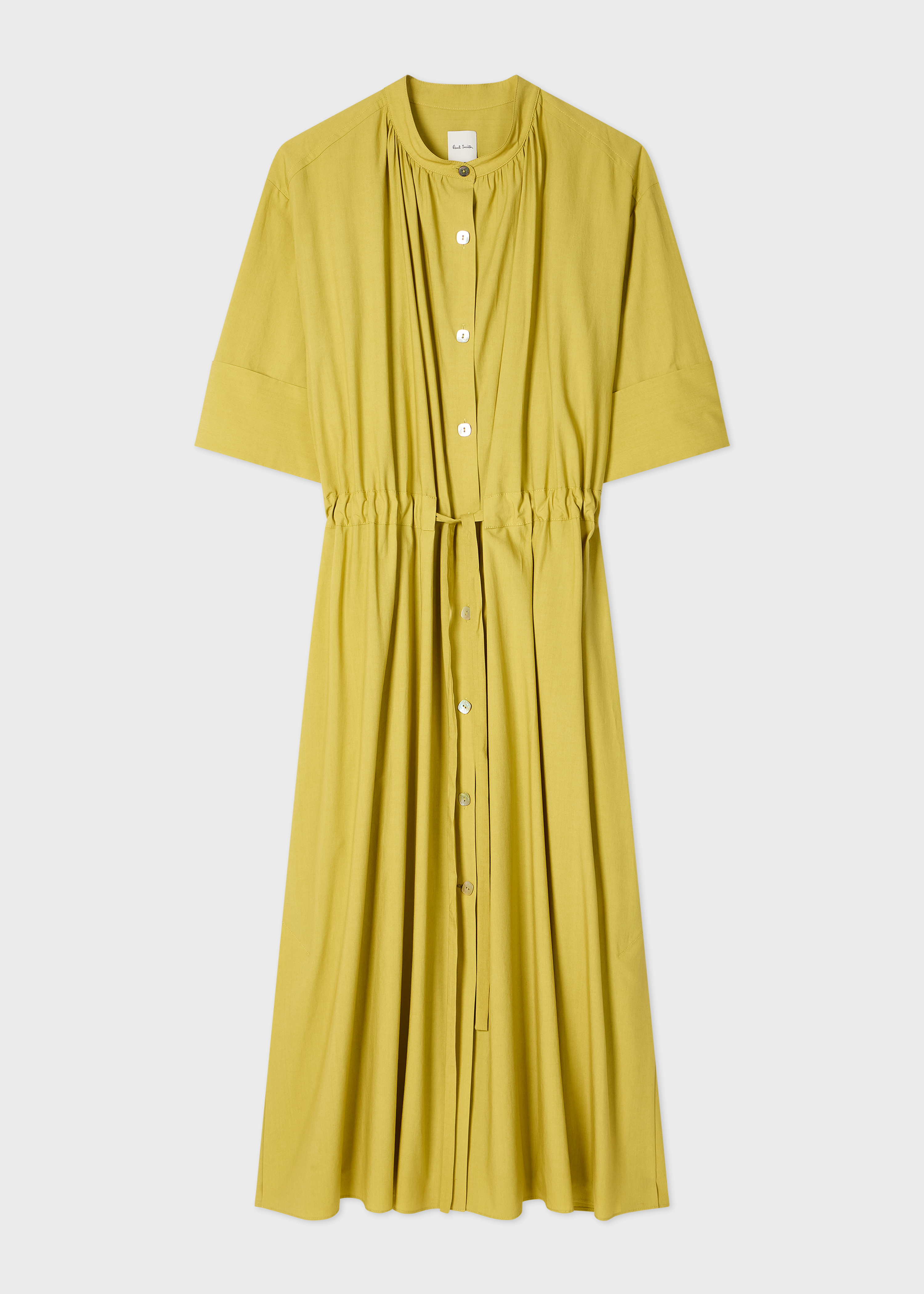 Women's Lime Lyocell-Cotton Shirt Dress