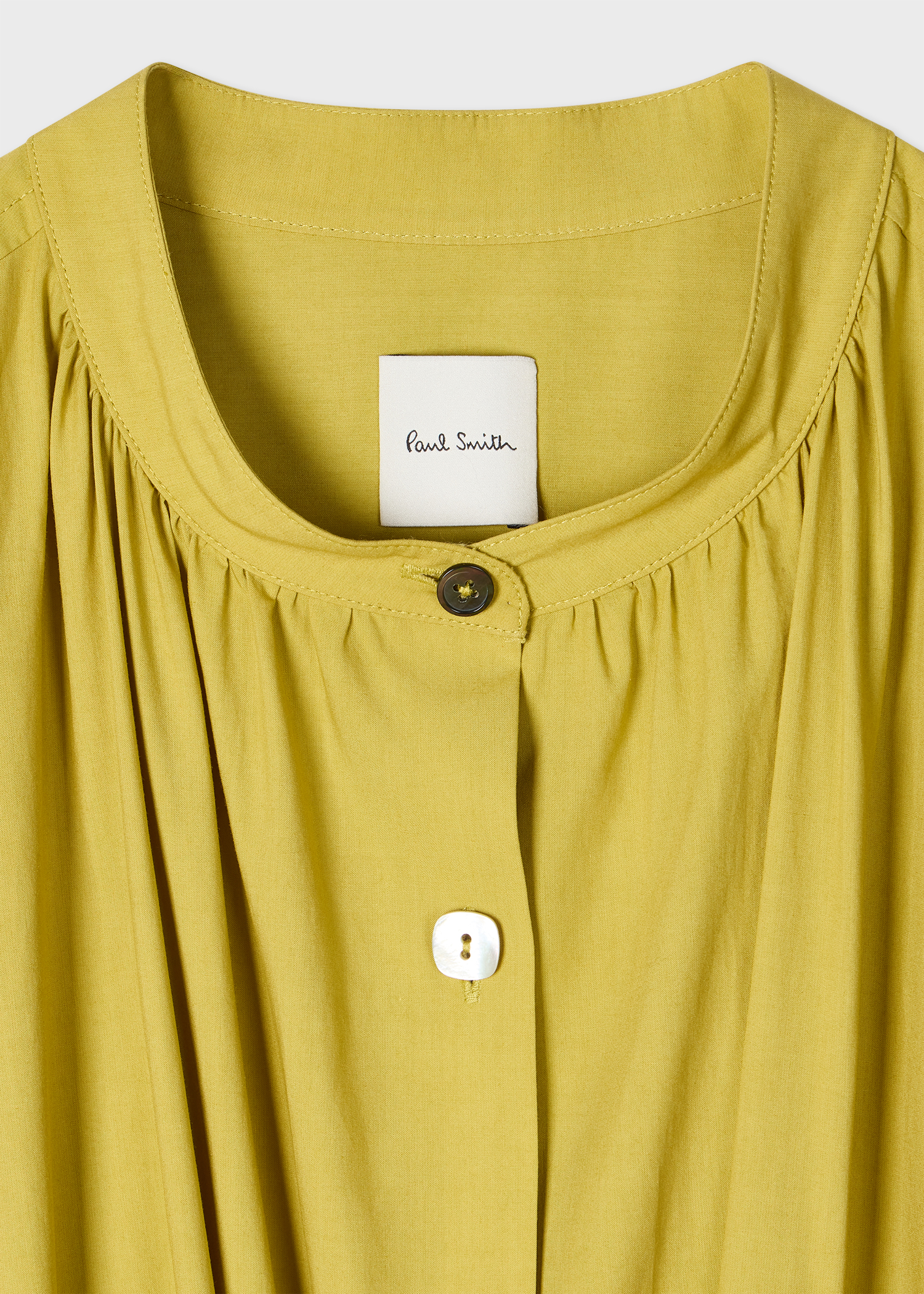 Women's Lime Lyocell-Cotton Shirt Dress