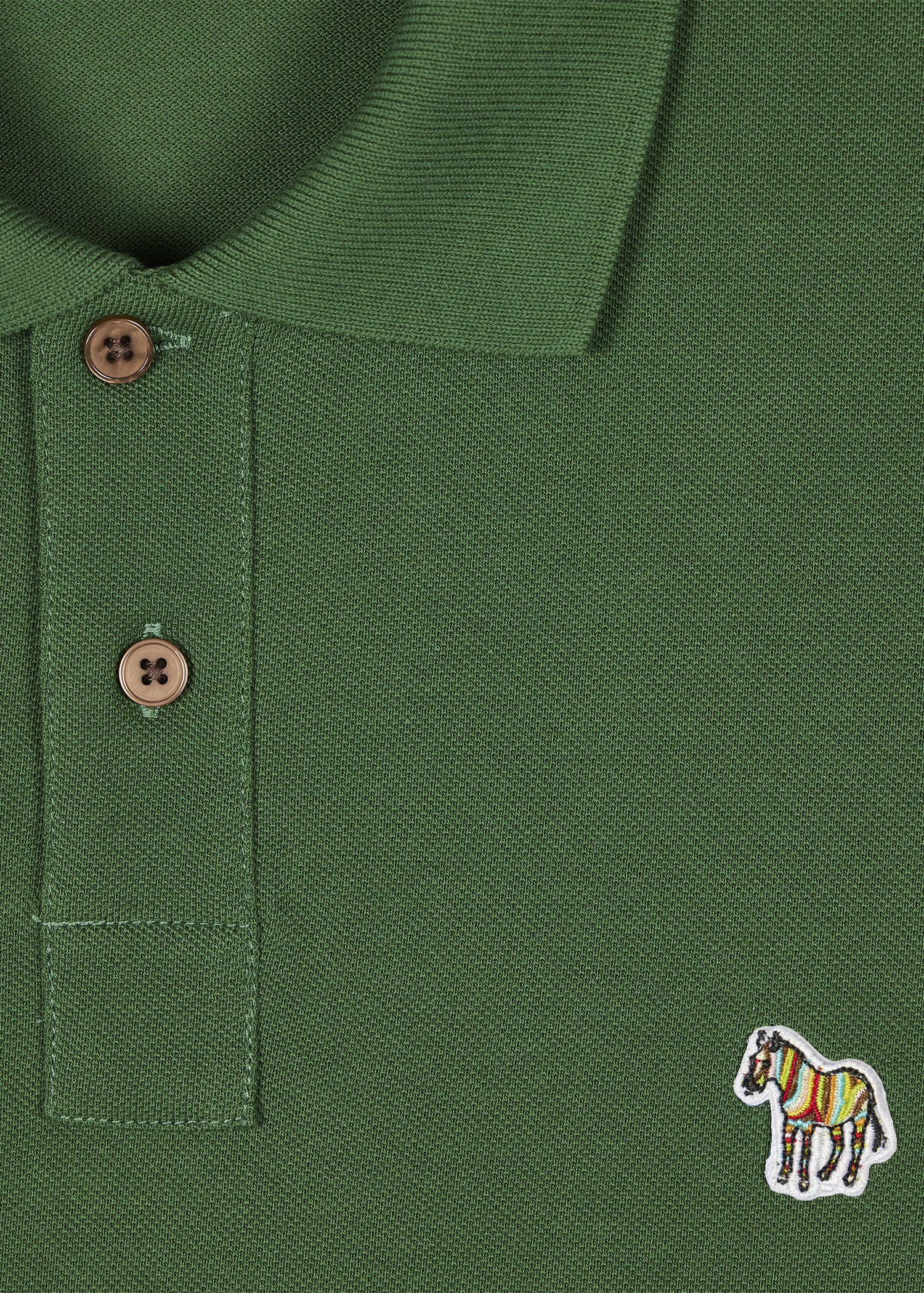 Forest Green Organic Cotton Zebra Polo Shirt
