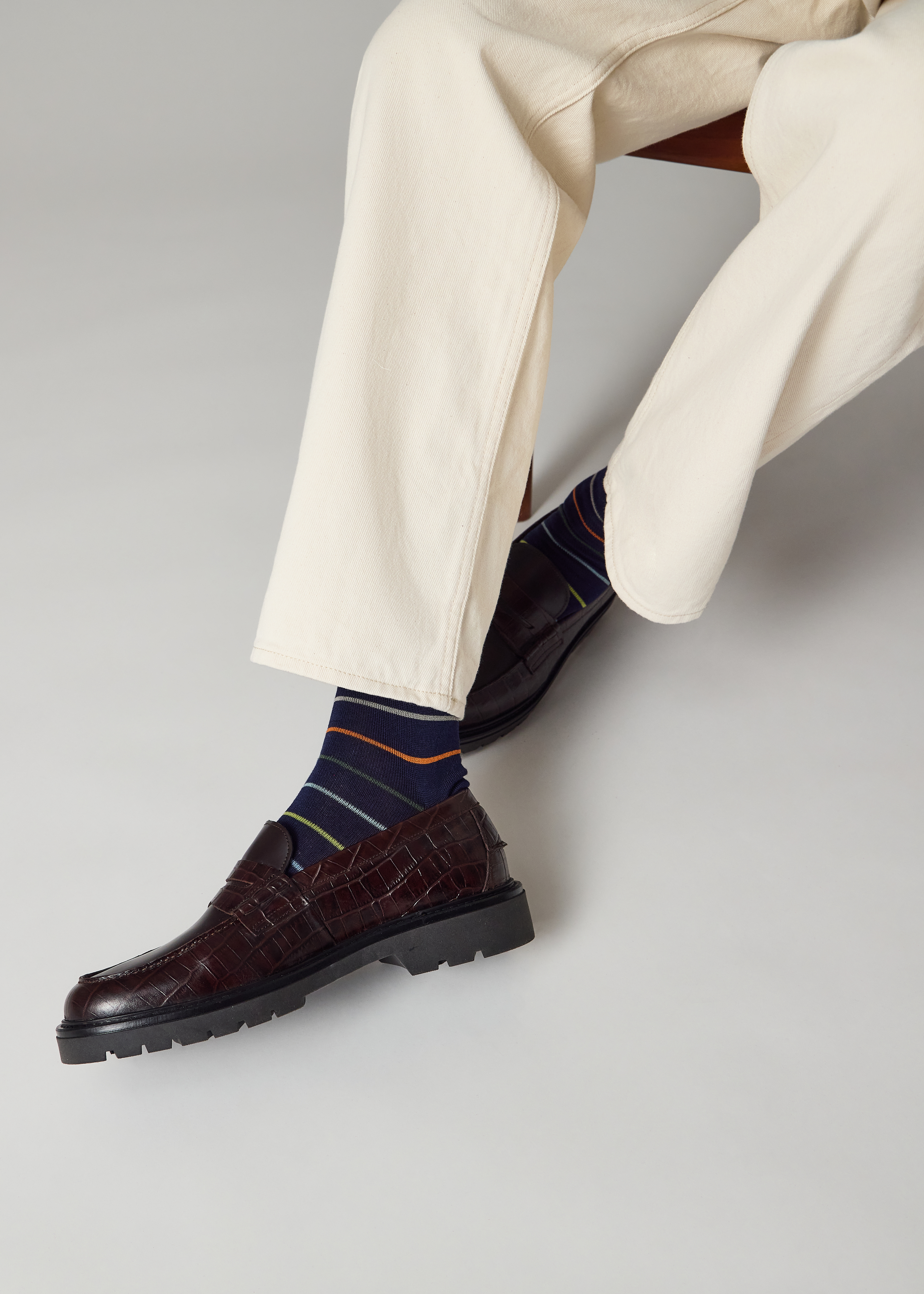 Brown Croc-Emboss 'Bolzano' Loafers