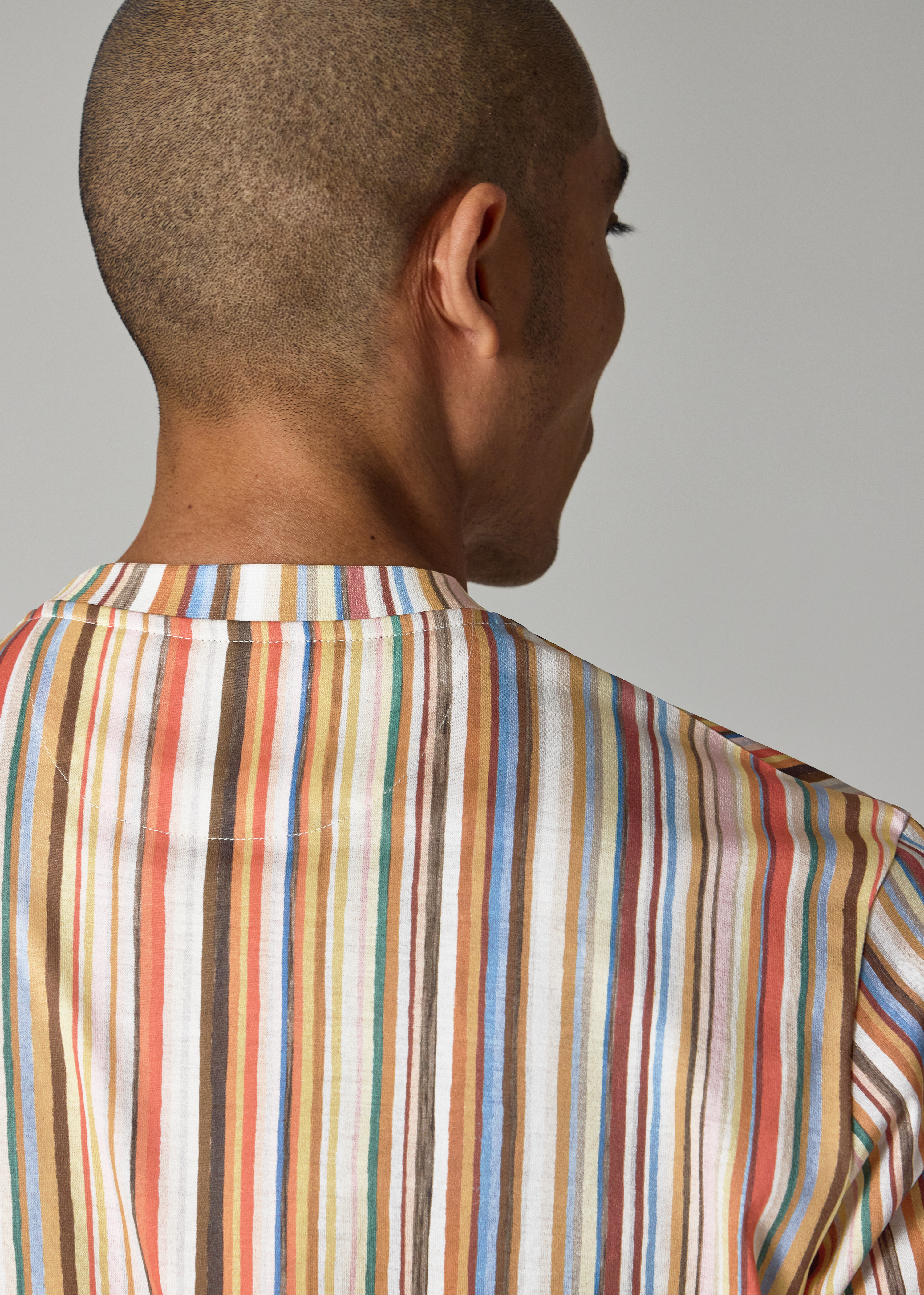 'Painted Signature Stripe' Cotton T-Shirt