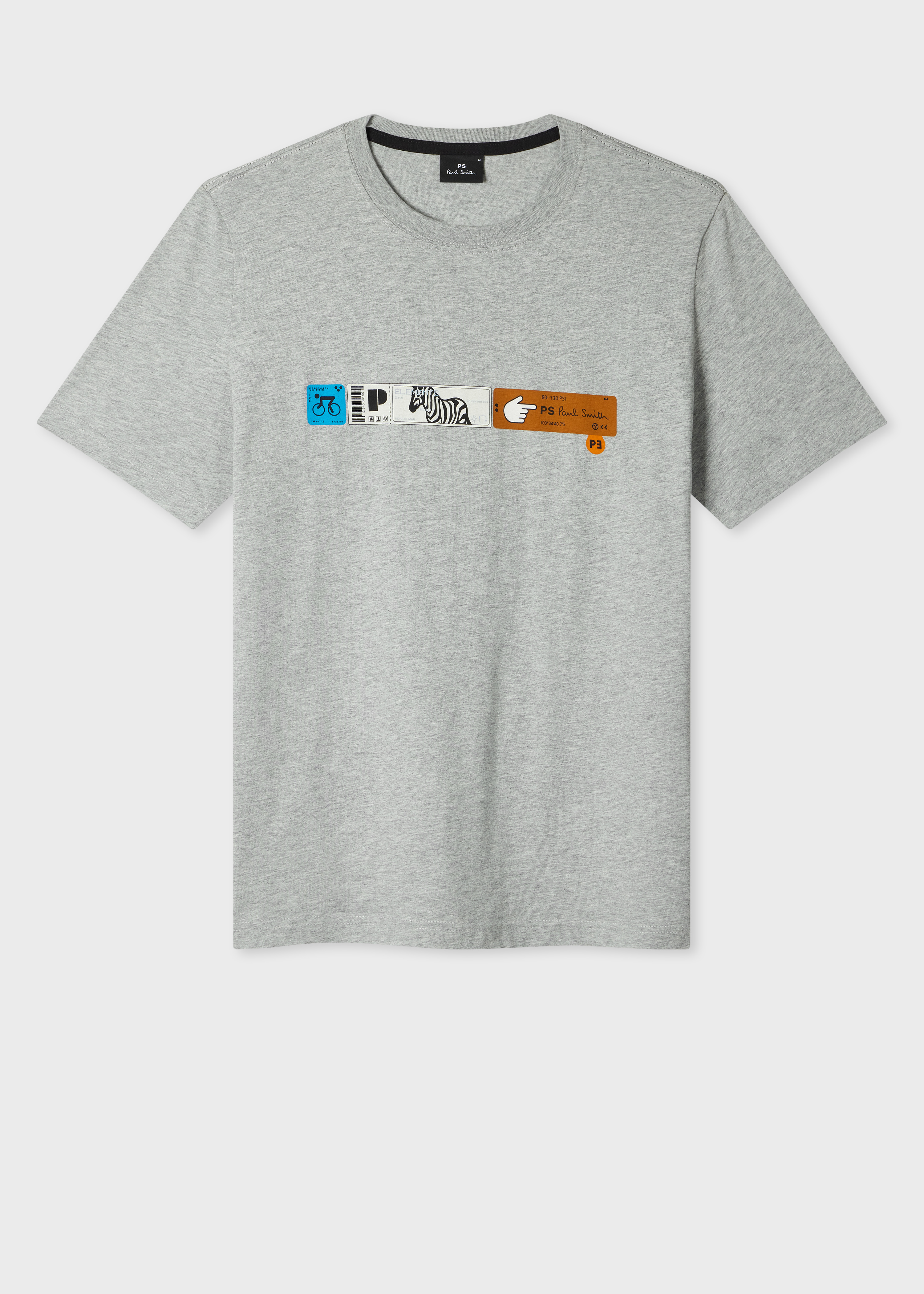 Grey Marl 'Tickets' Print T-Shirt