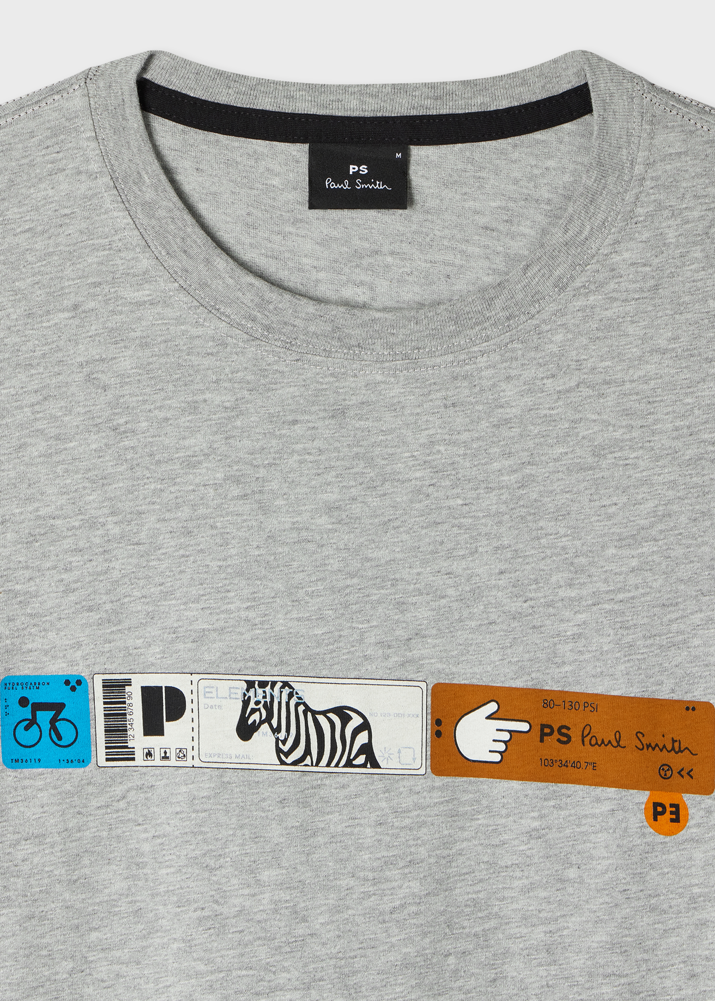 Grey Marl 'Tickets' Print T-Shirt