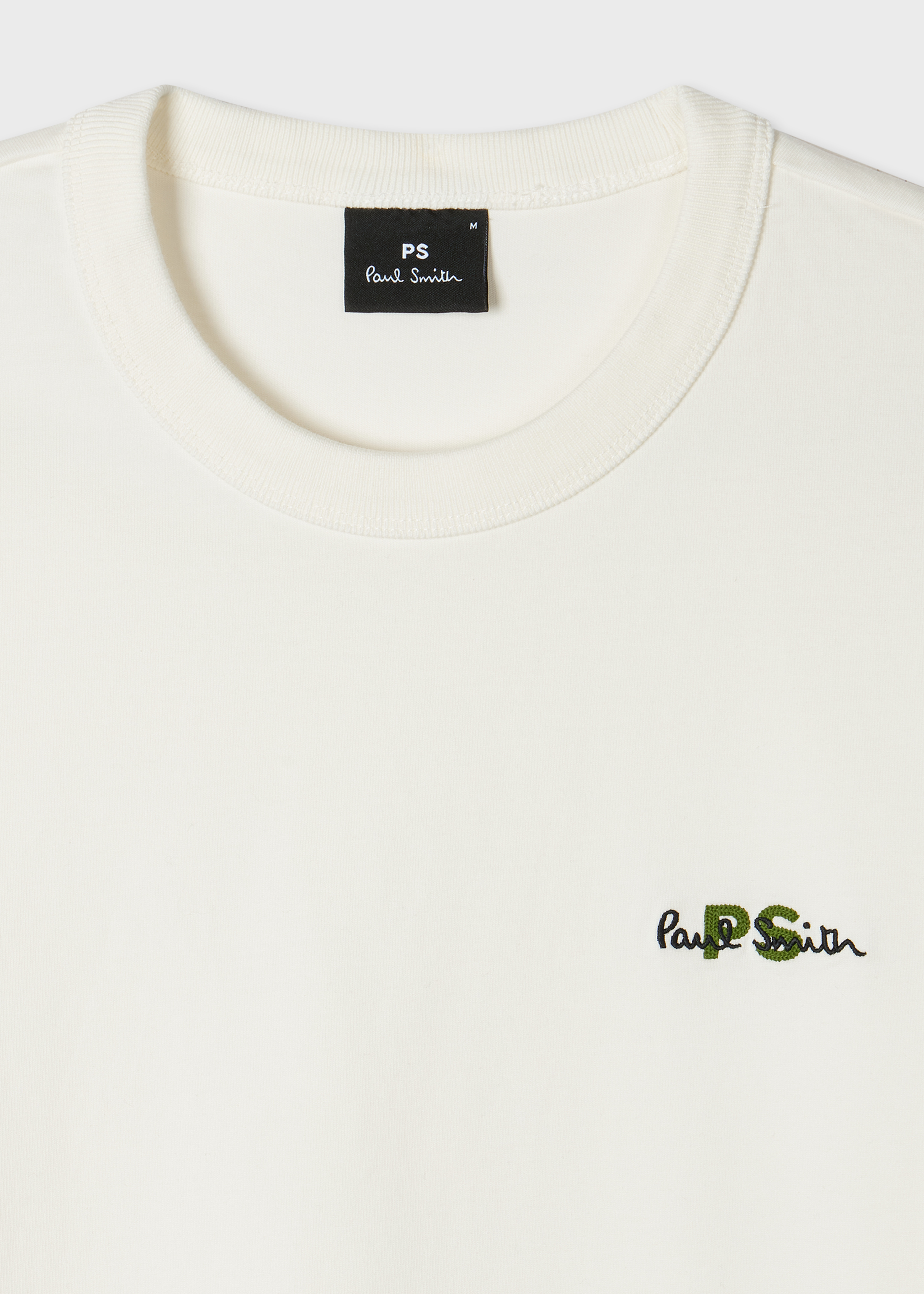Oversized White Logo Embroidery Cotton T-Shirt