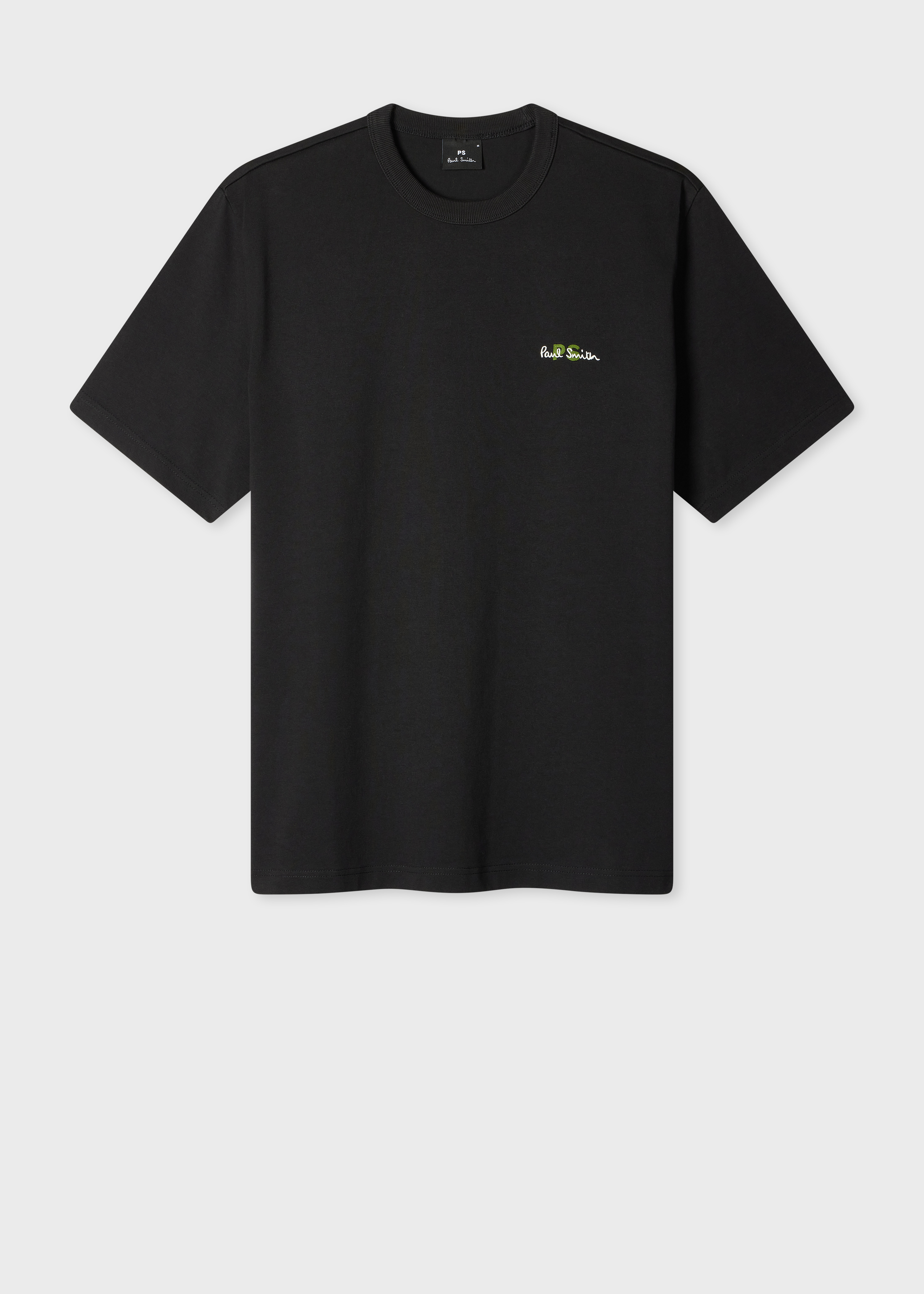 Oversized Black Logo Embroidery Cotton T-Shirt