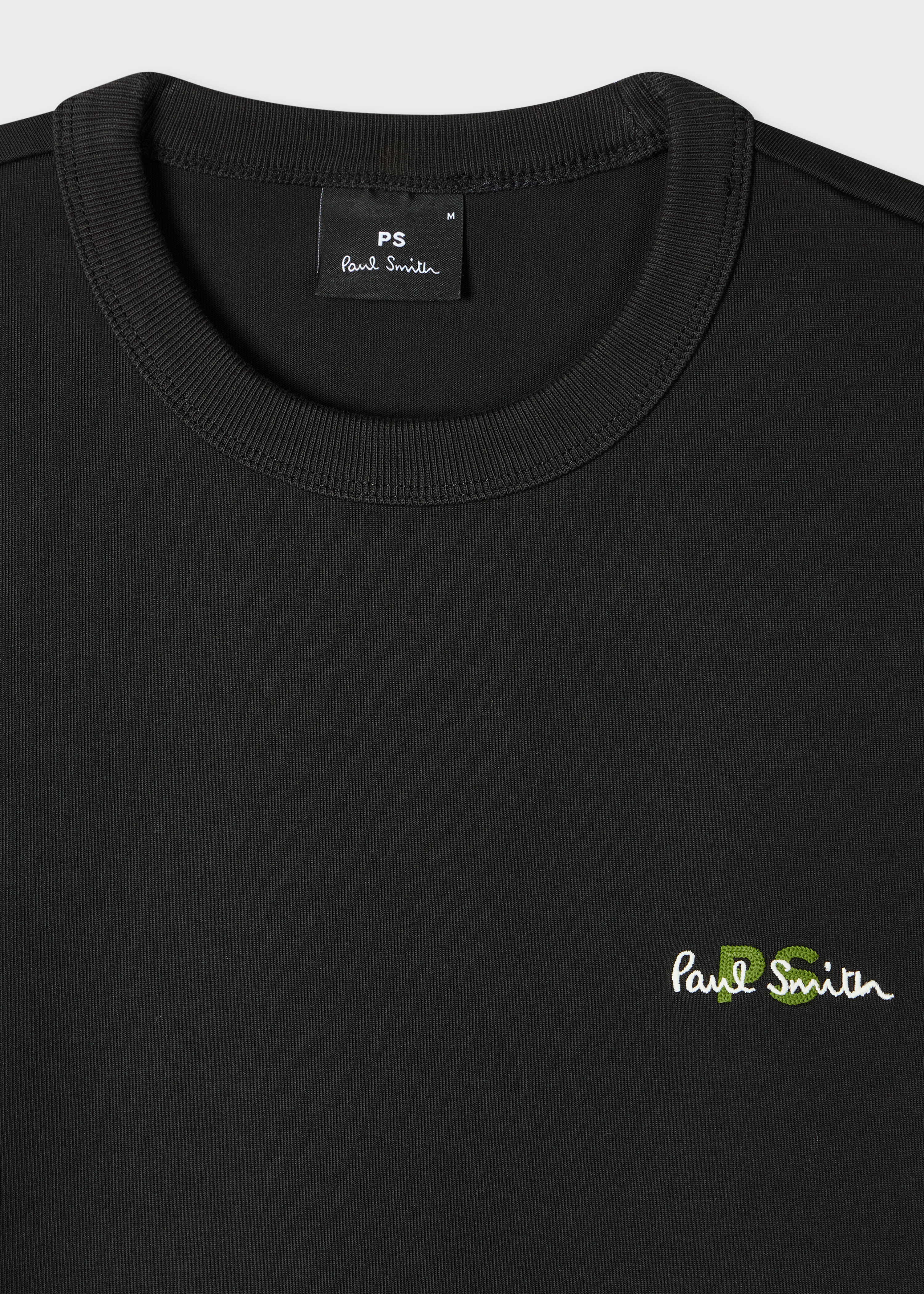Oversized Black Logo Embroidery Cotton T-Shirt