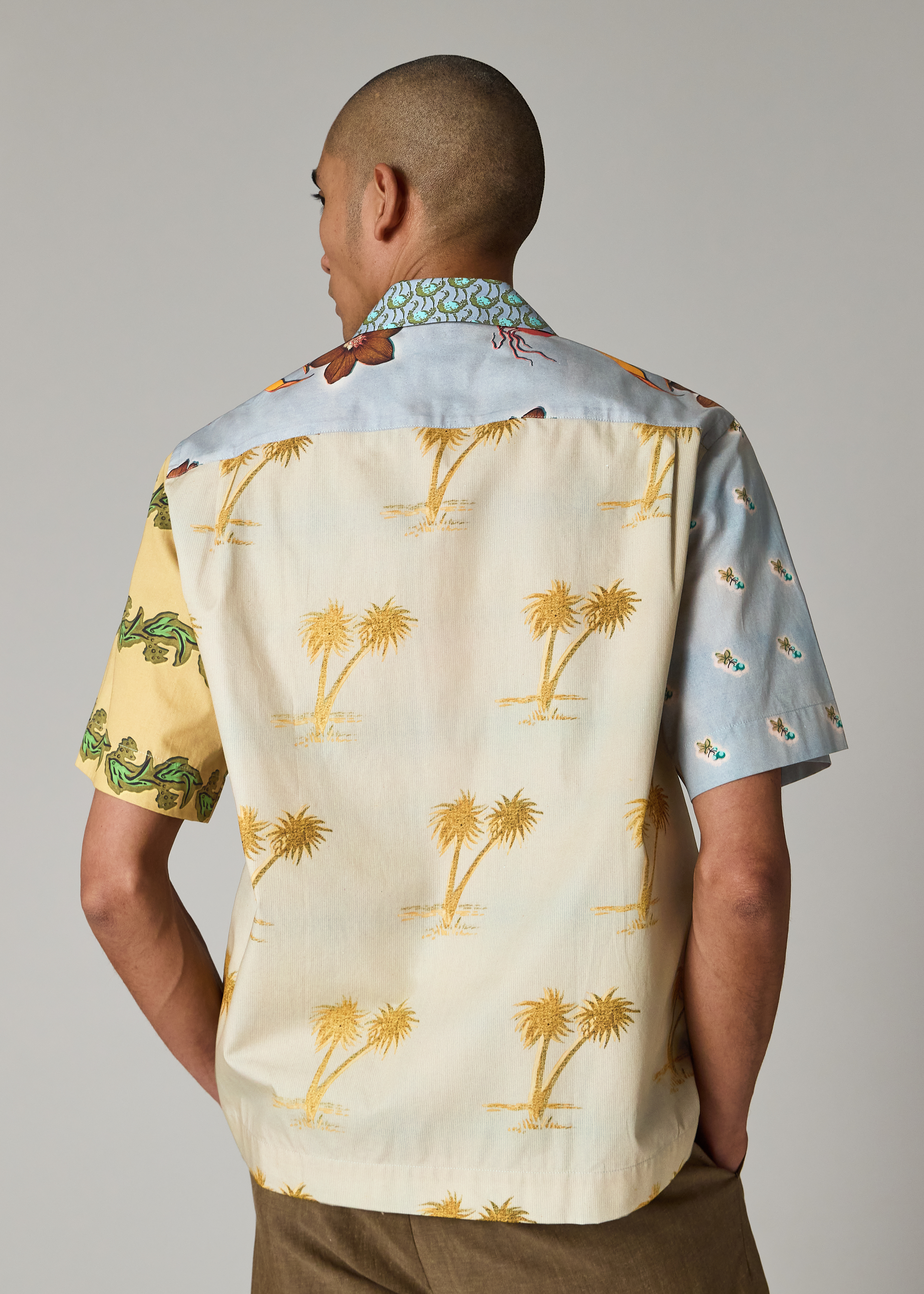 Blue and Yellow 'Textile' Shirt