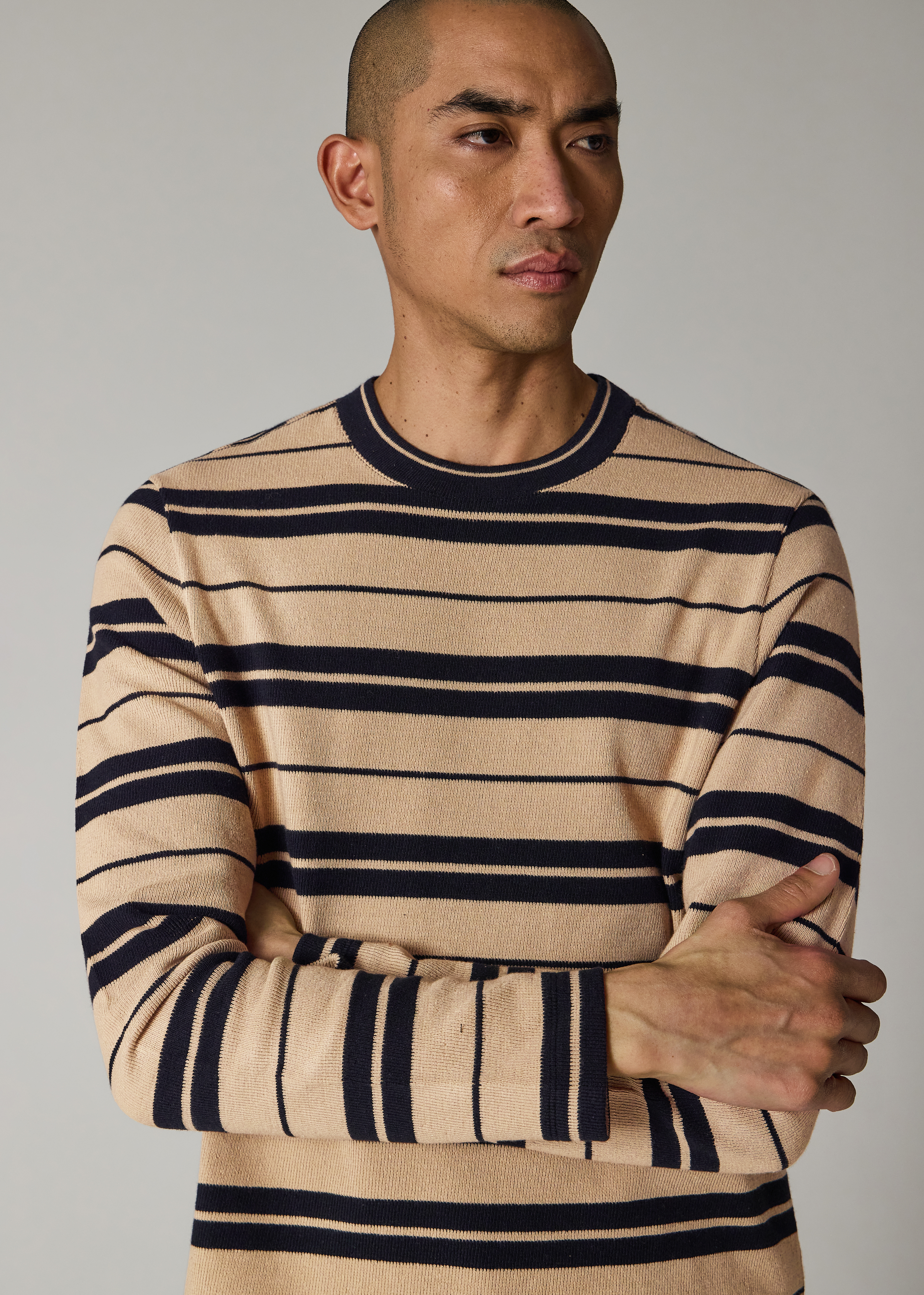 Light Brown Stripe Long-Sleeve T-Shirt