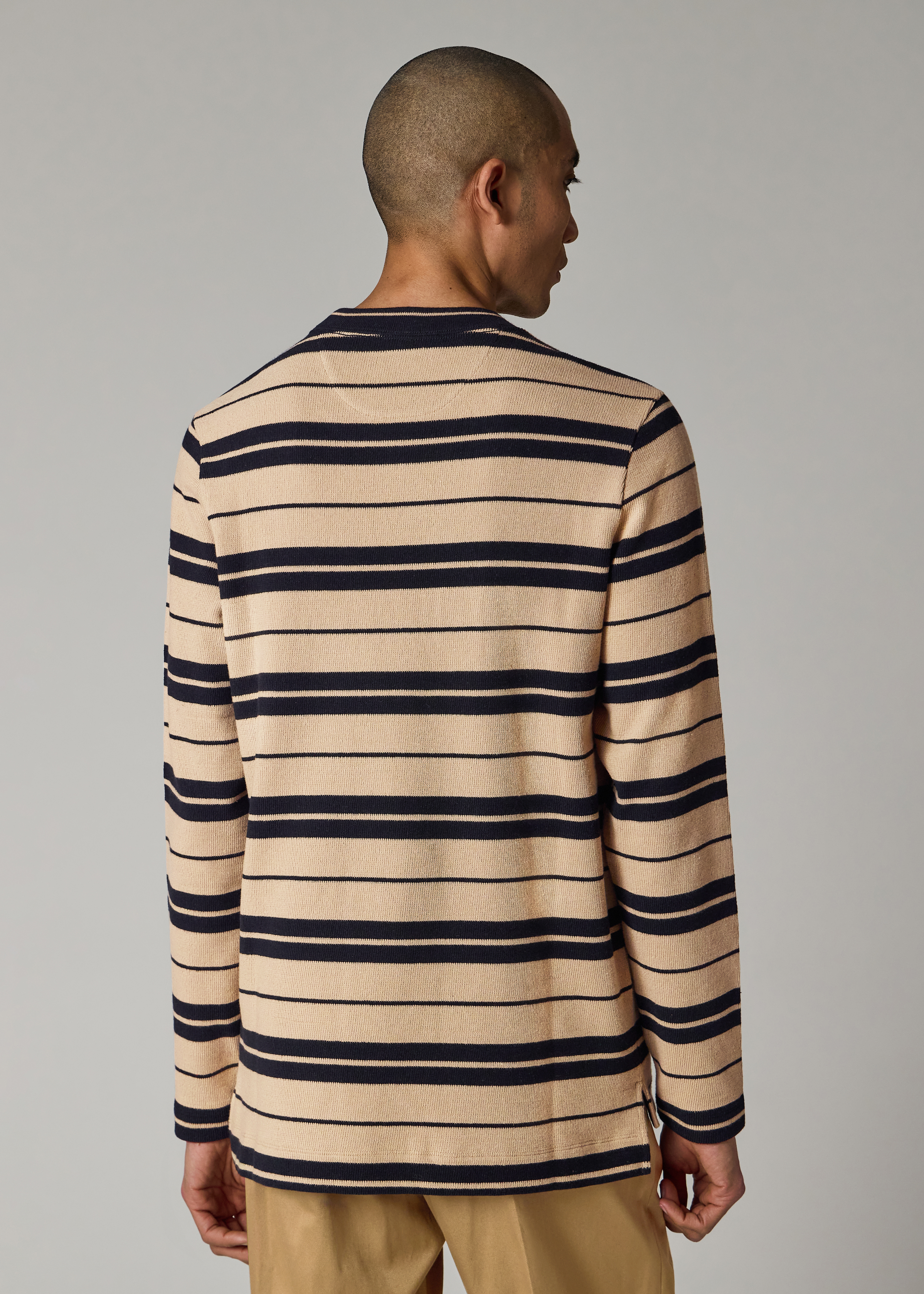 Light Brown Stripe Long-Sleeve T-Shirt