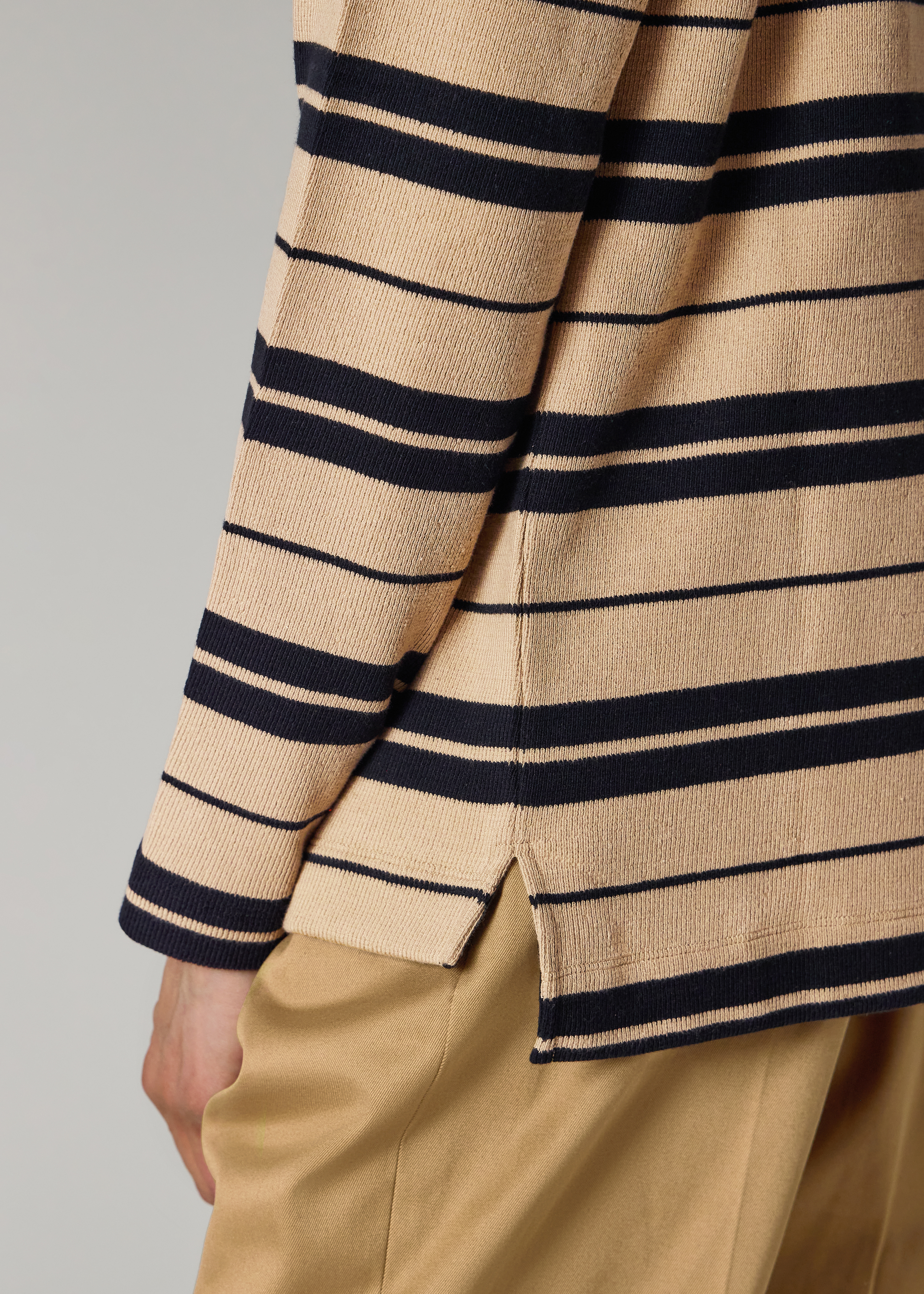 Light Brown Stripe Long-Sleeve T-Shirt