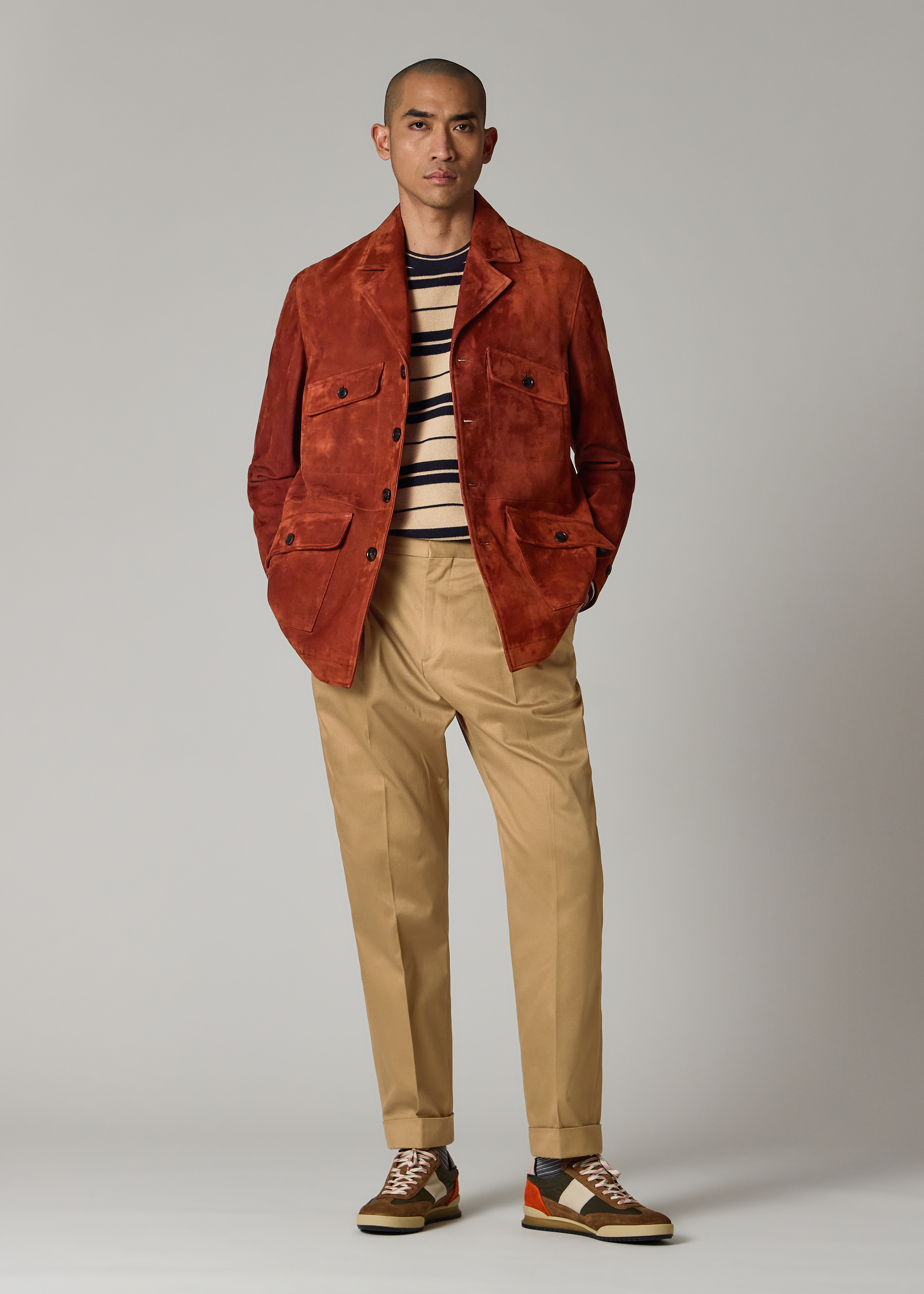 Dark Red Suede Field Jacket