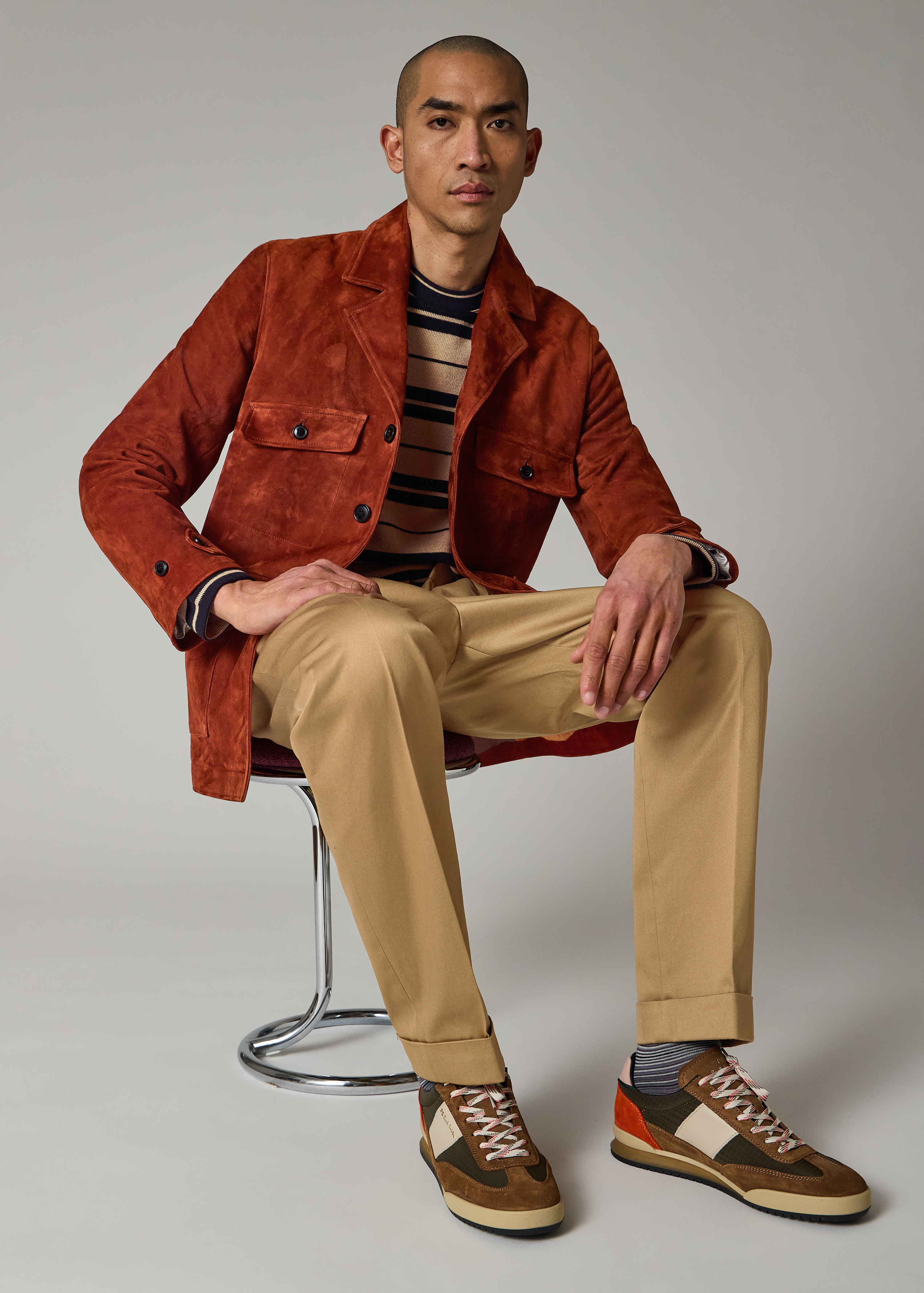 Dark Red Suede Field Jacket