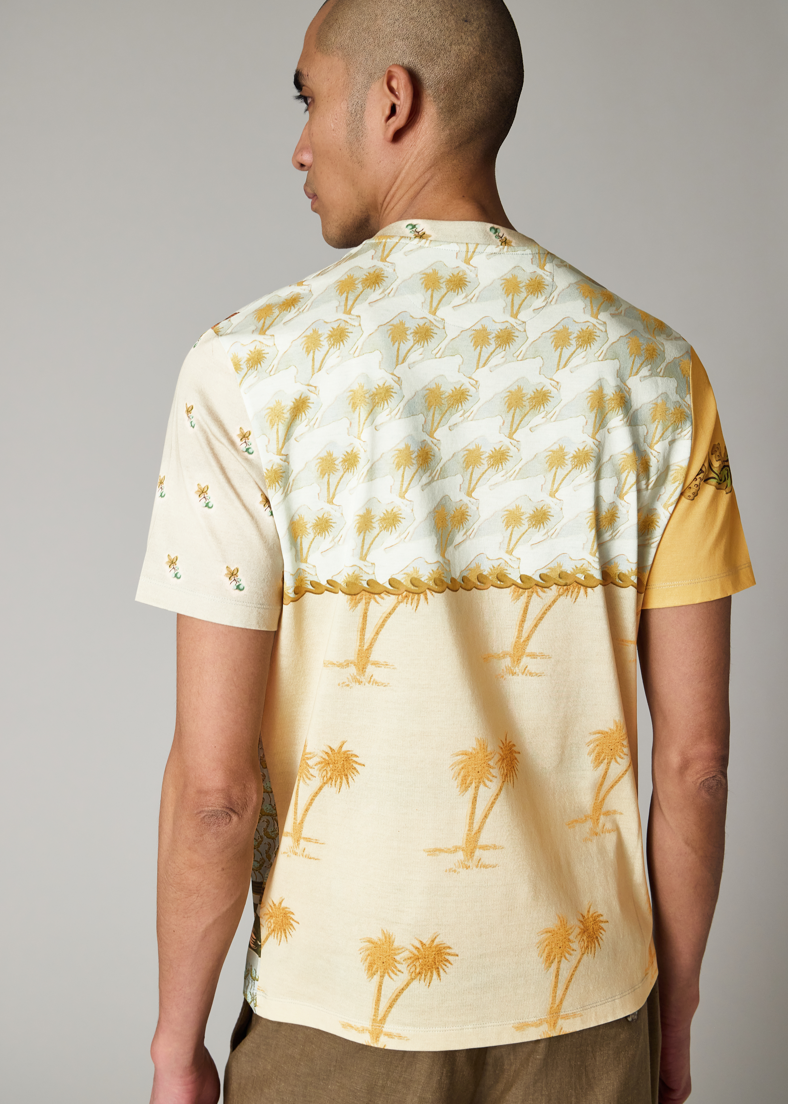 Blue and Yellow 'Textile' T-Shirt