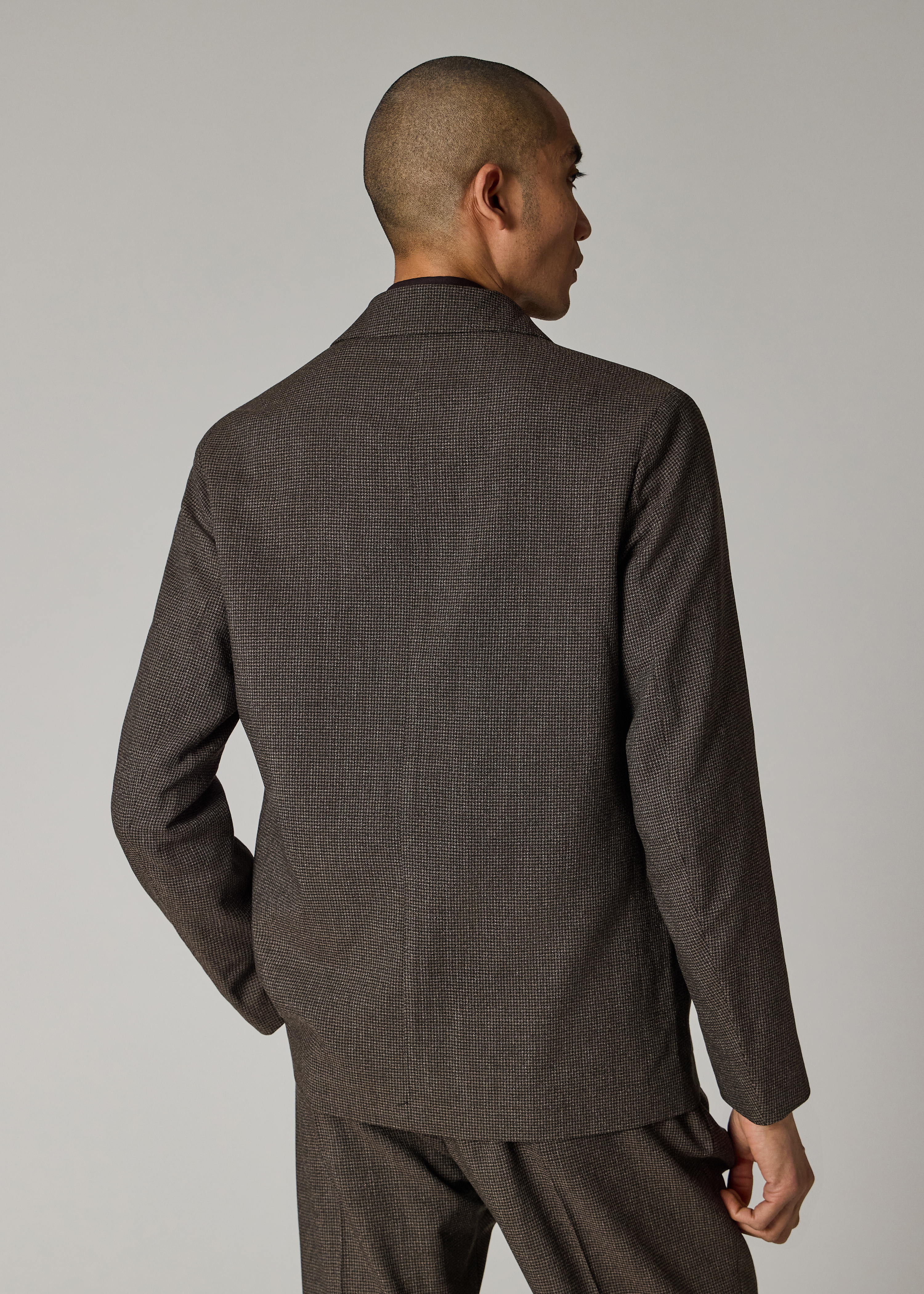Brown Check Two-Ply Merino Work Jacket