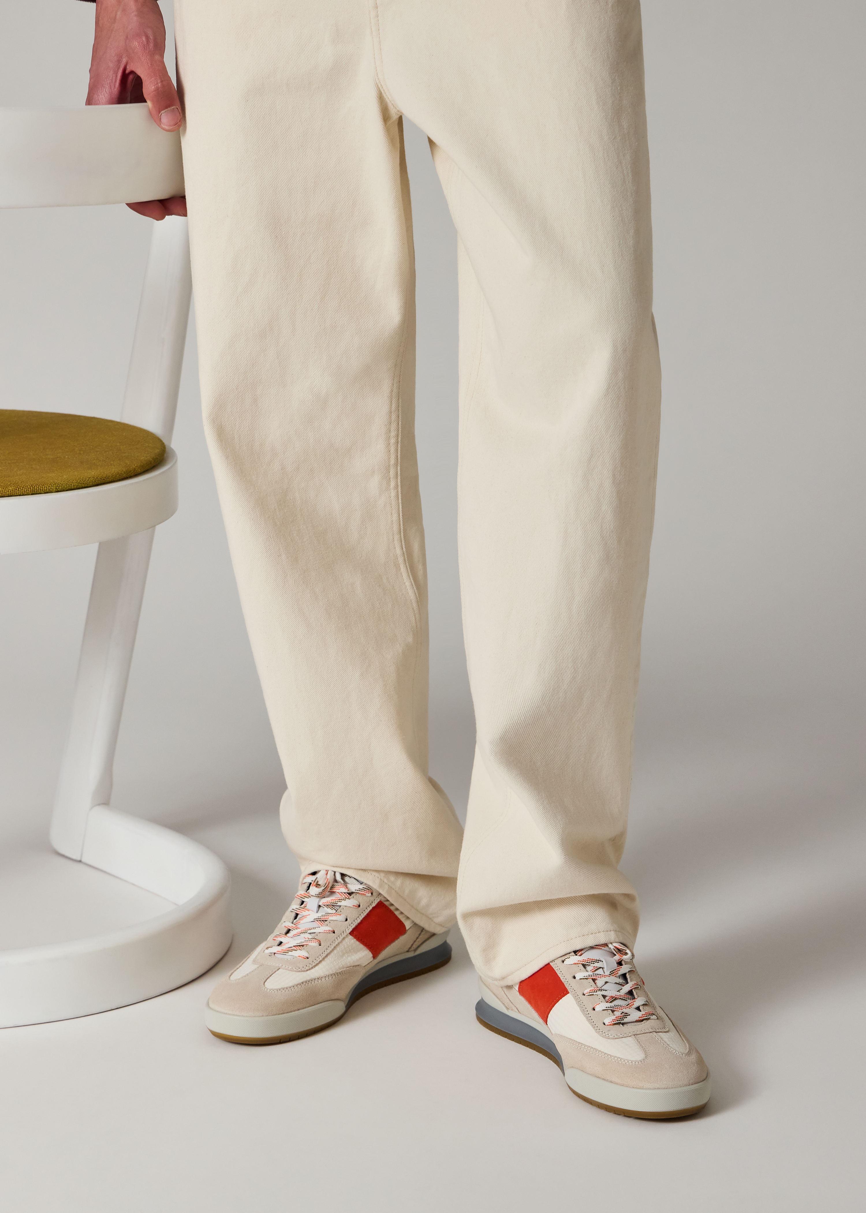 White and Red 'Dover' Trainers