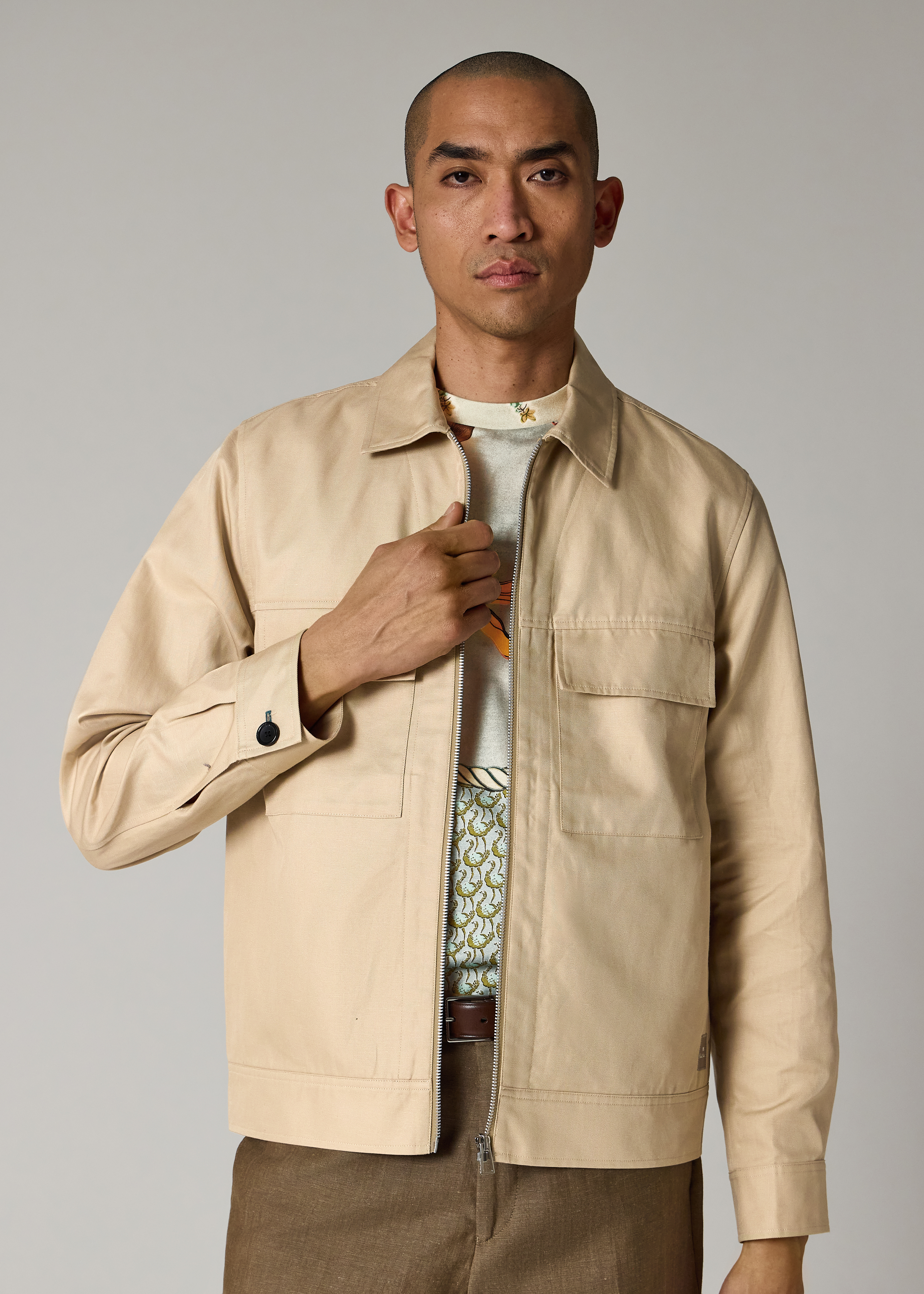 ジャケット・アウター Paul Smith COLLECTION Balma Khan Coat L Rare Paul Smith Balmacaan Coat Uncut Cotton Wool Cowhide size-L