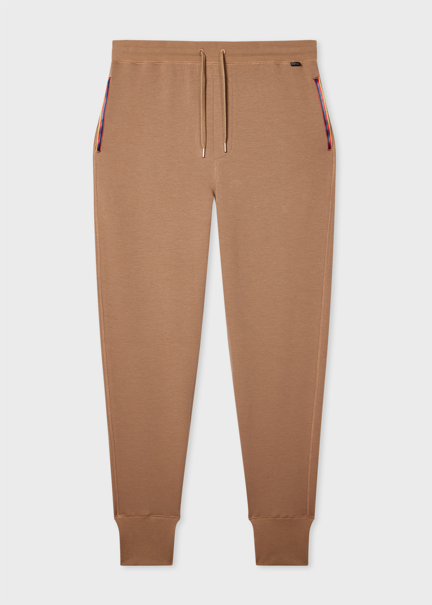 Tan Cotton-Blend 'Artist Stripe' Lounge Pants