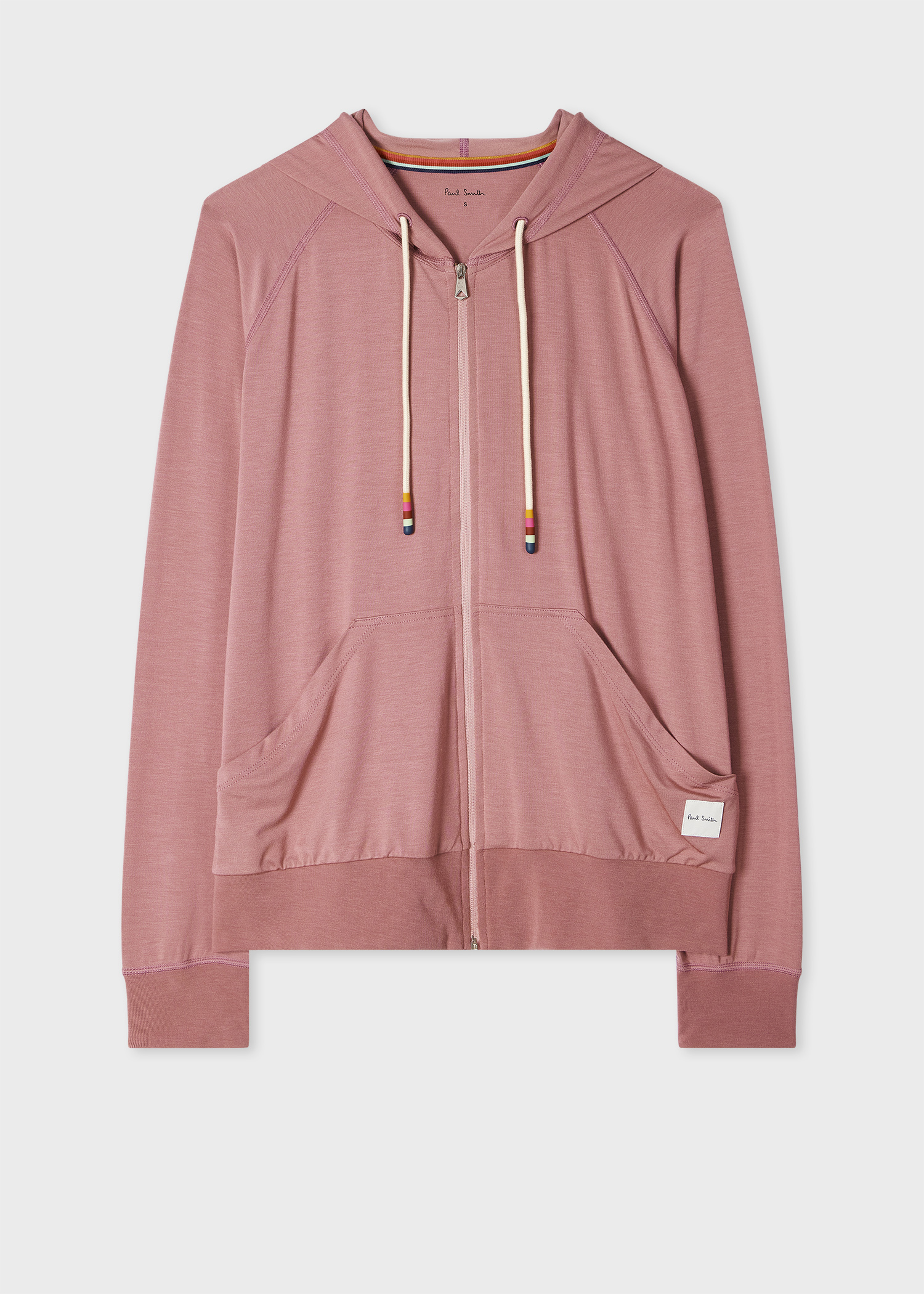 Women's Dusky Pink Modal-Blend Zip Lounge Hoodie