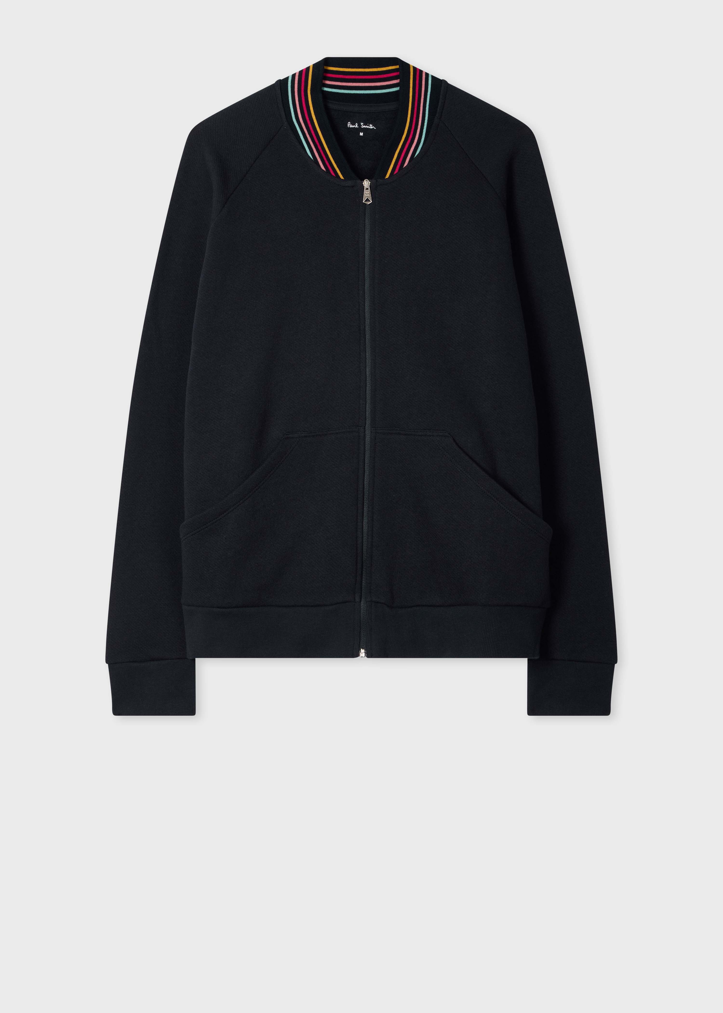Women's Navy 'Swirl' Ribbed Collar Lounge Bomber