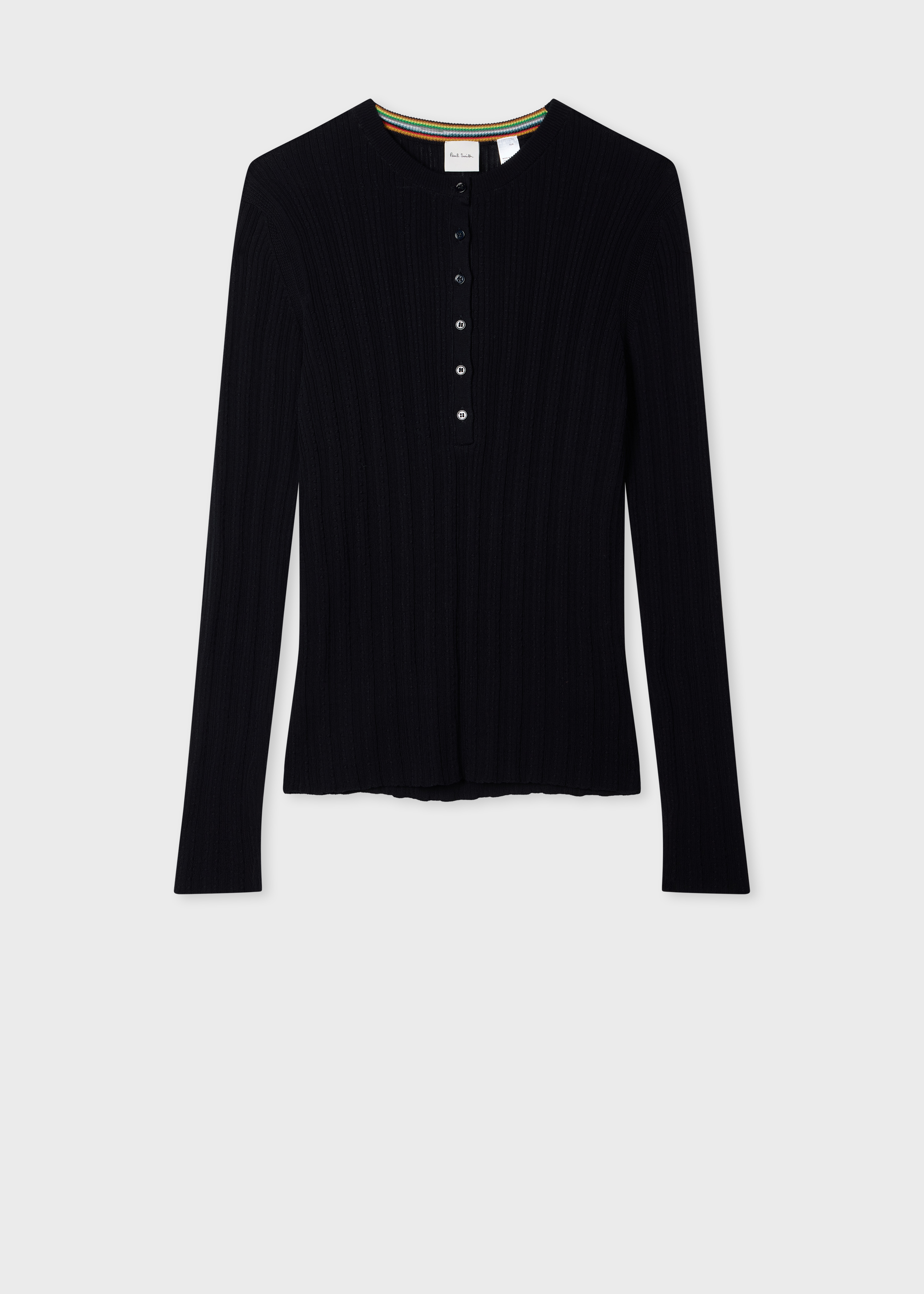 Women's Navy Cable Knit Long-Sleeve Top