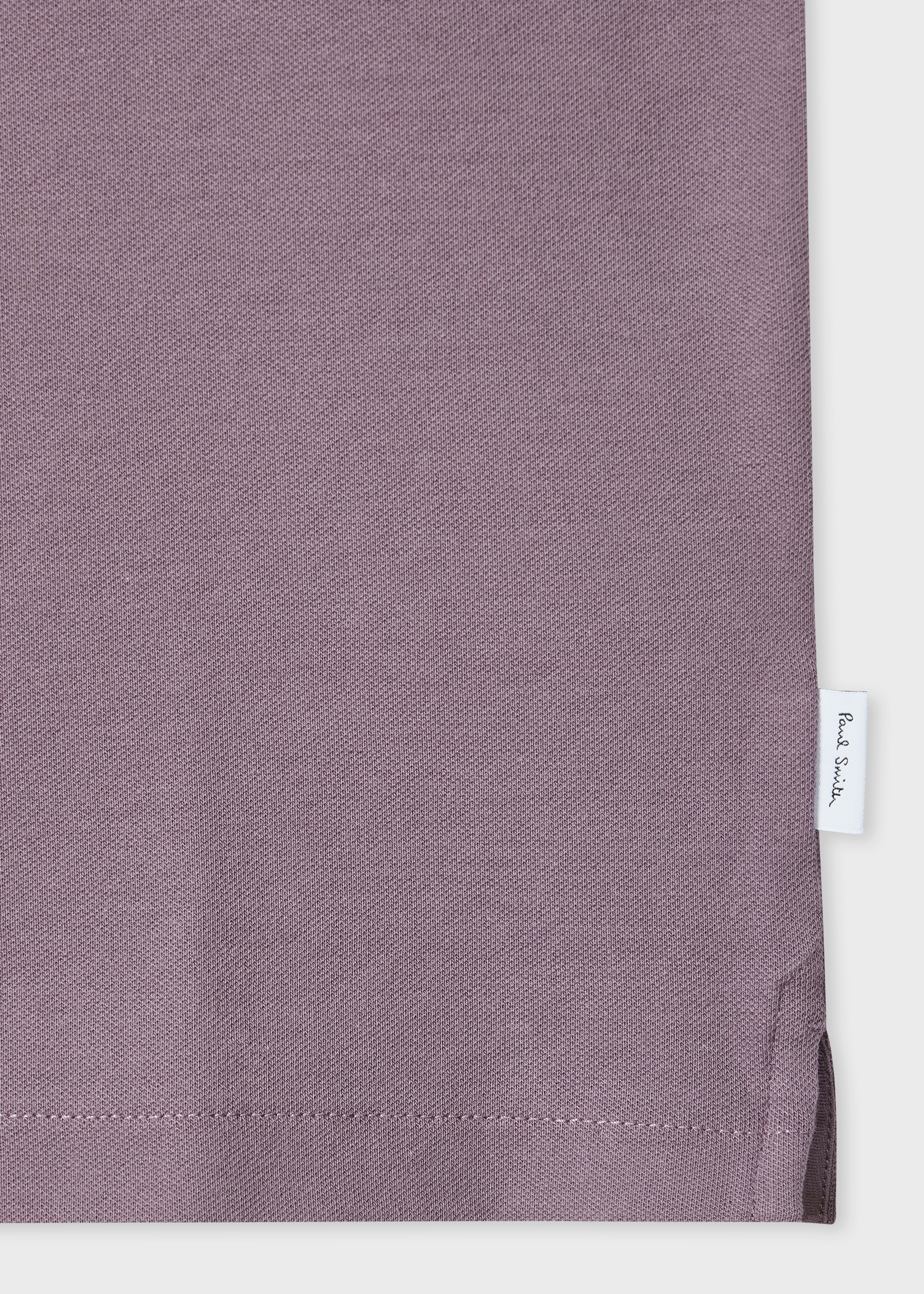 Washed Mauve Contrast Tipping Zip Polo Shirt