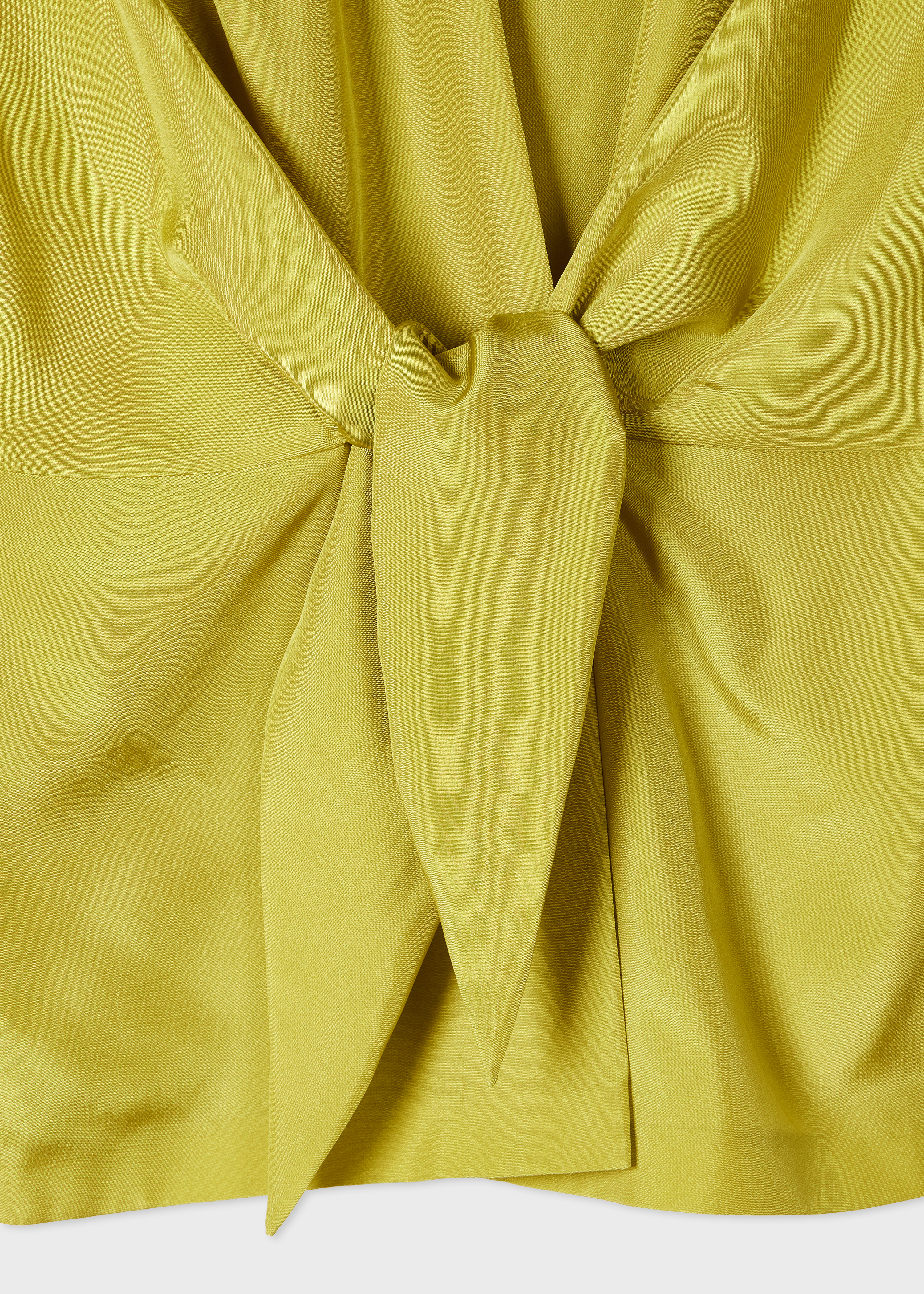 Women's Bright Green Silk Front Tie Top