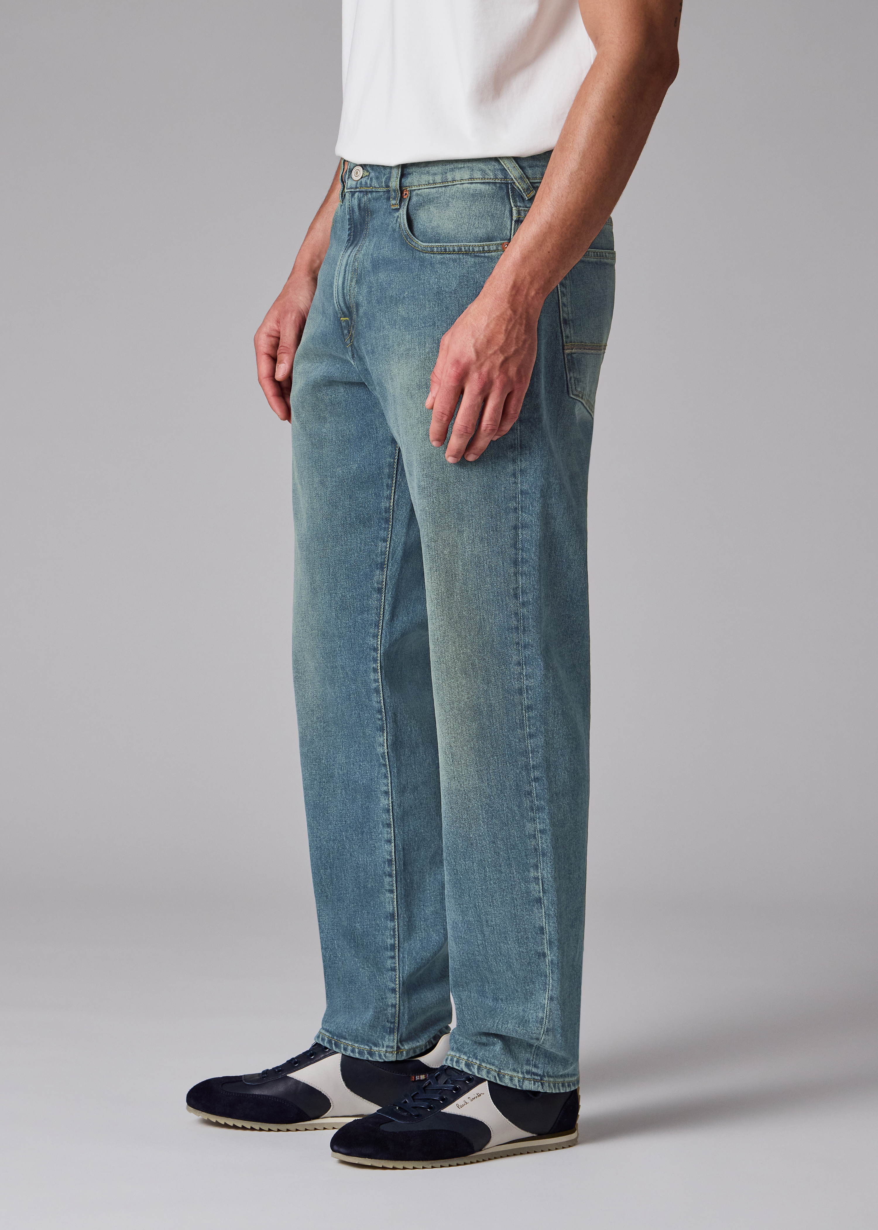Relaxed Tapered-Fit Antique Wash 'Organic Vintage Stretch' Jeans