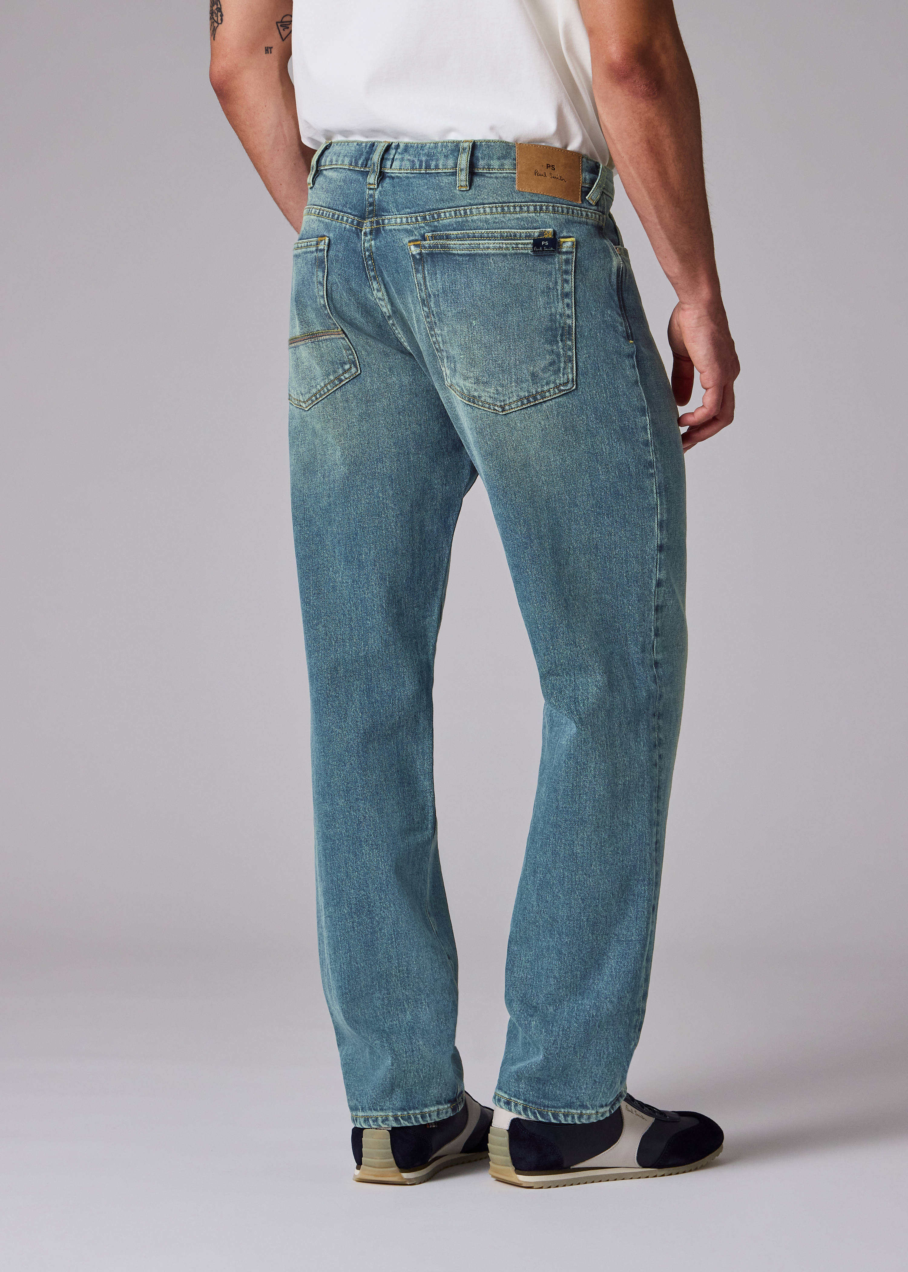 Relaxed Tapered-Fit Antique Wash 'Organic Vintage Stretch' Jeans