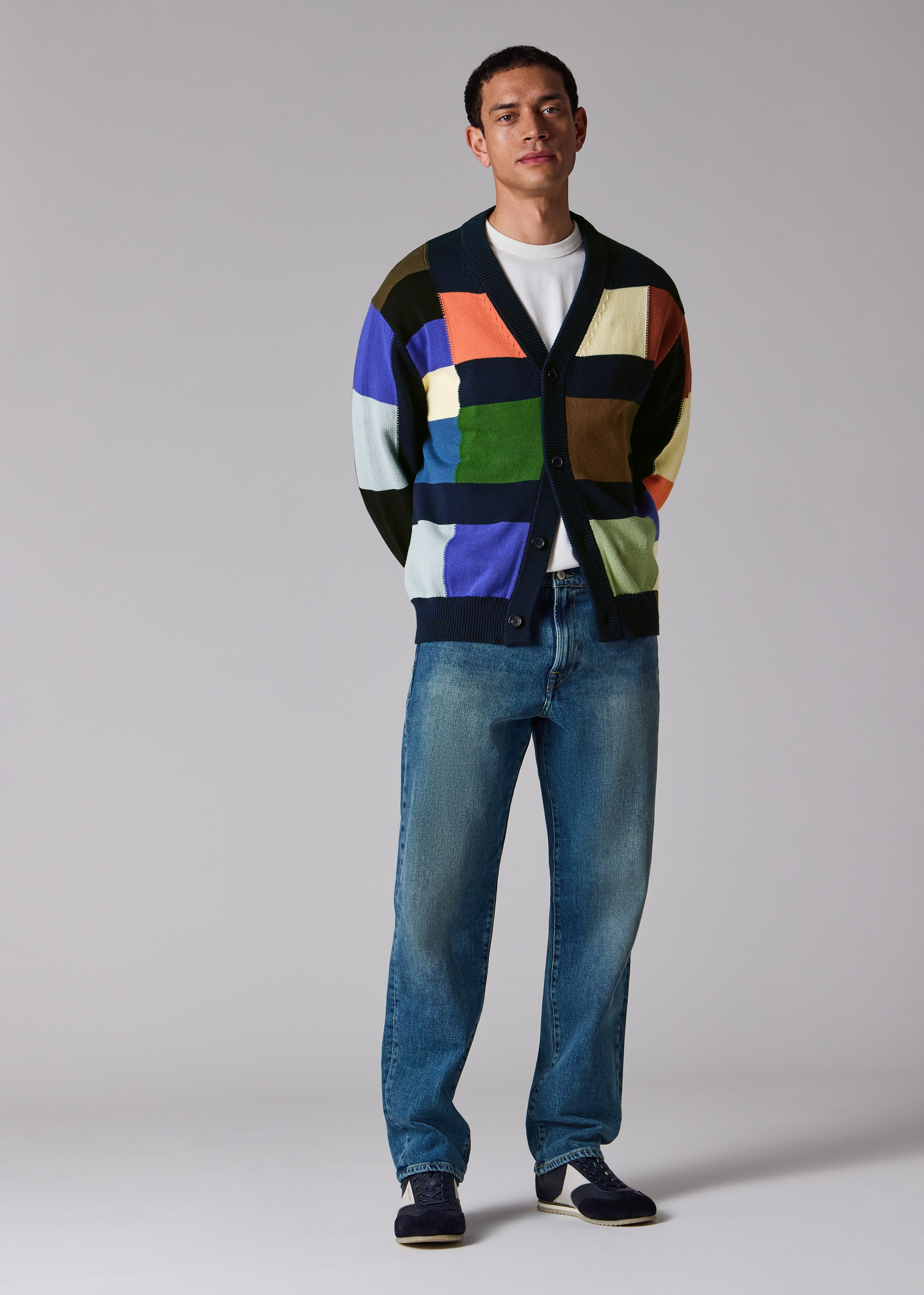 Multicolour Patchwork Cotton Cardigan